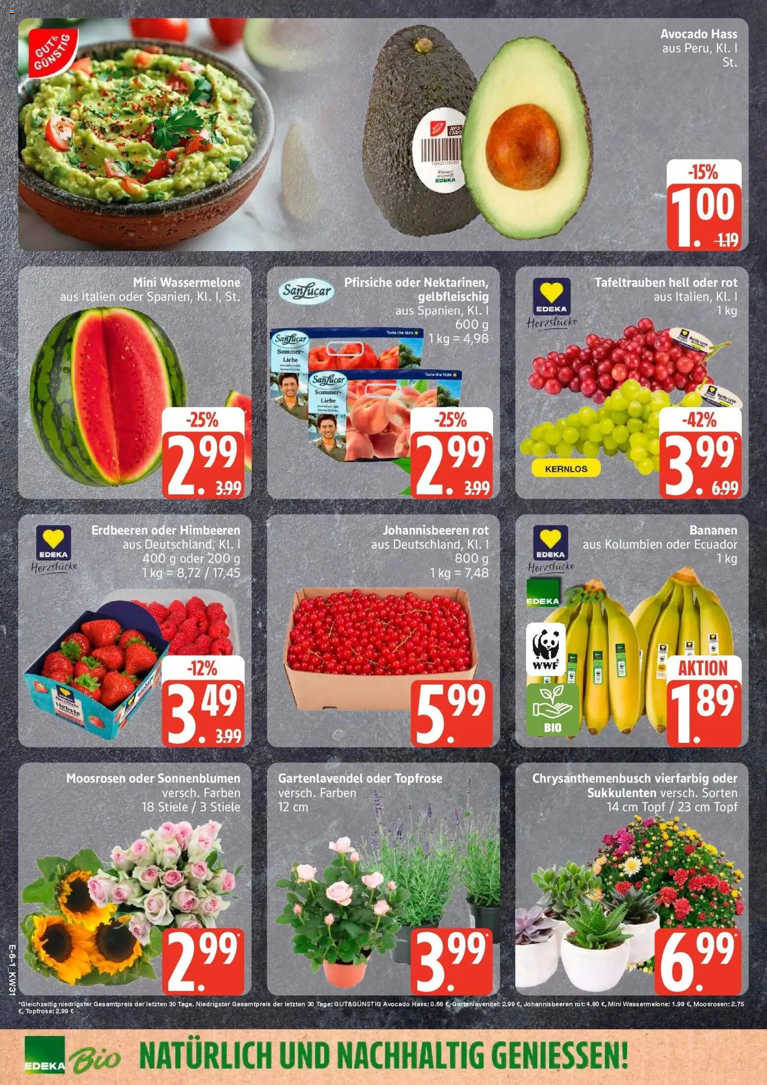 Edeka Prospekt Schwarzenbek – gültig ab 27.07.2026 | Seite: 6 | Produkte: Himbeeren, Bananen, Avocado, Erdbeeren
