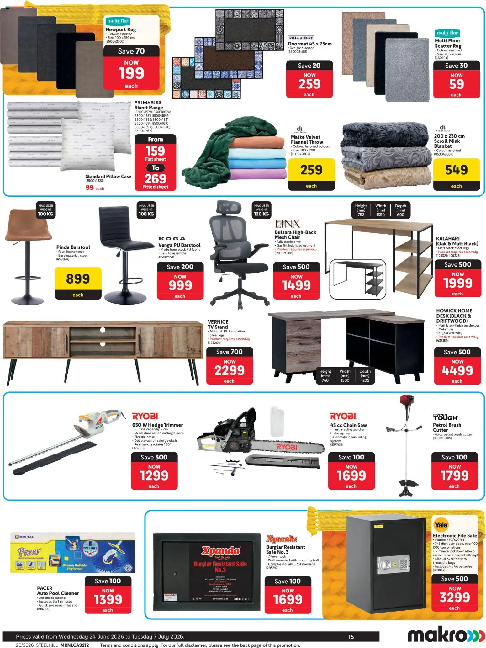 New Makro catalogue – valid from 24/06/2026 | Page: 15 | Products: Desk, Rug, Blanket, Switch