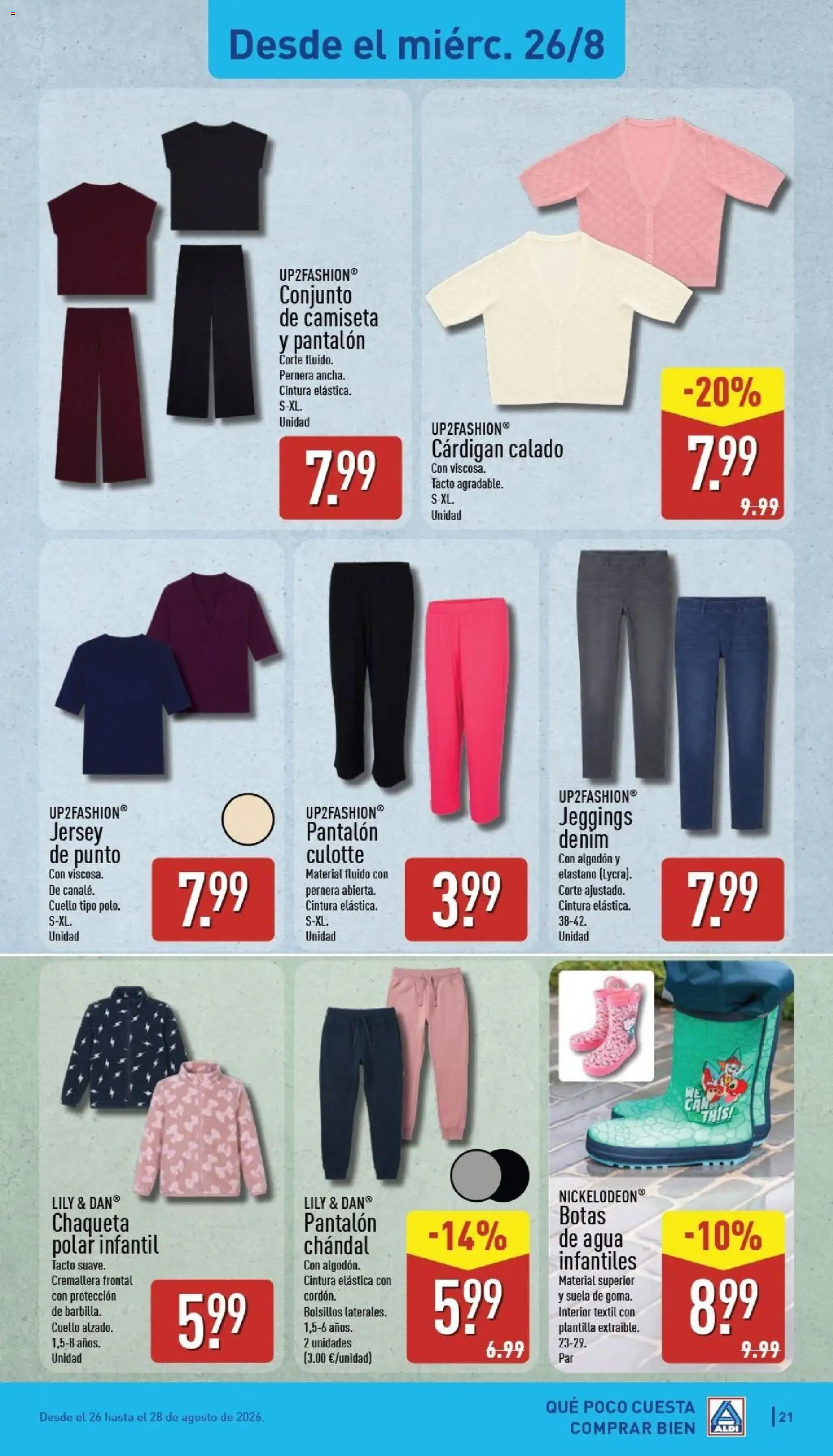Aldi folleto Península │ válido desde el 24/08/2026 | Página: 21 | Productos: Chaqueta, Botas, Algodón, Agua