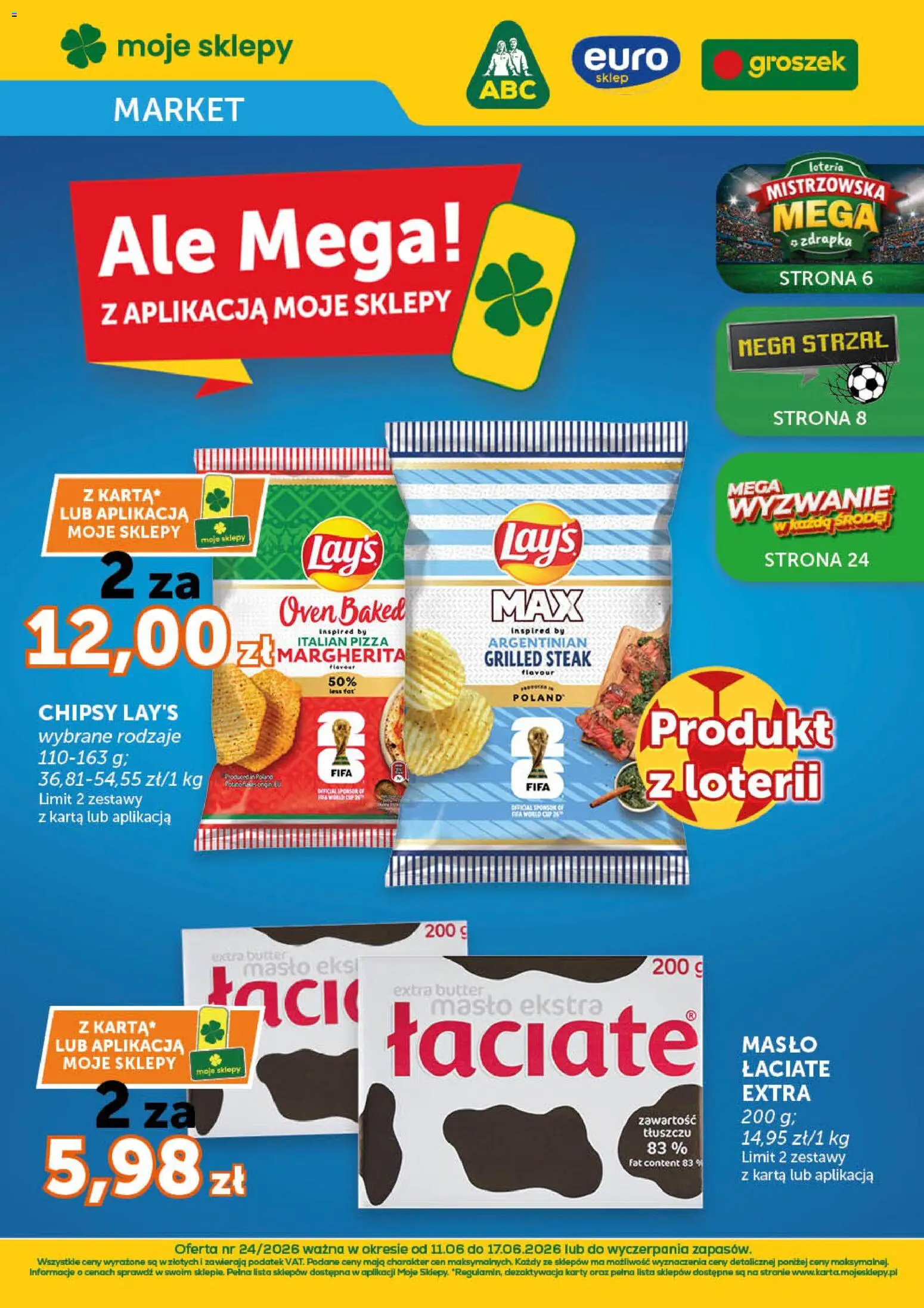 Groszek gazetka - Market od 11.06.2026 | Strona: 1 | Produkty: Karta, Groszek, Masło, Pizza