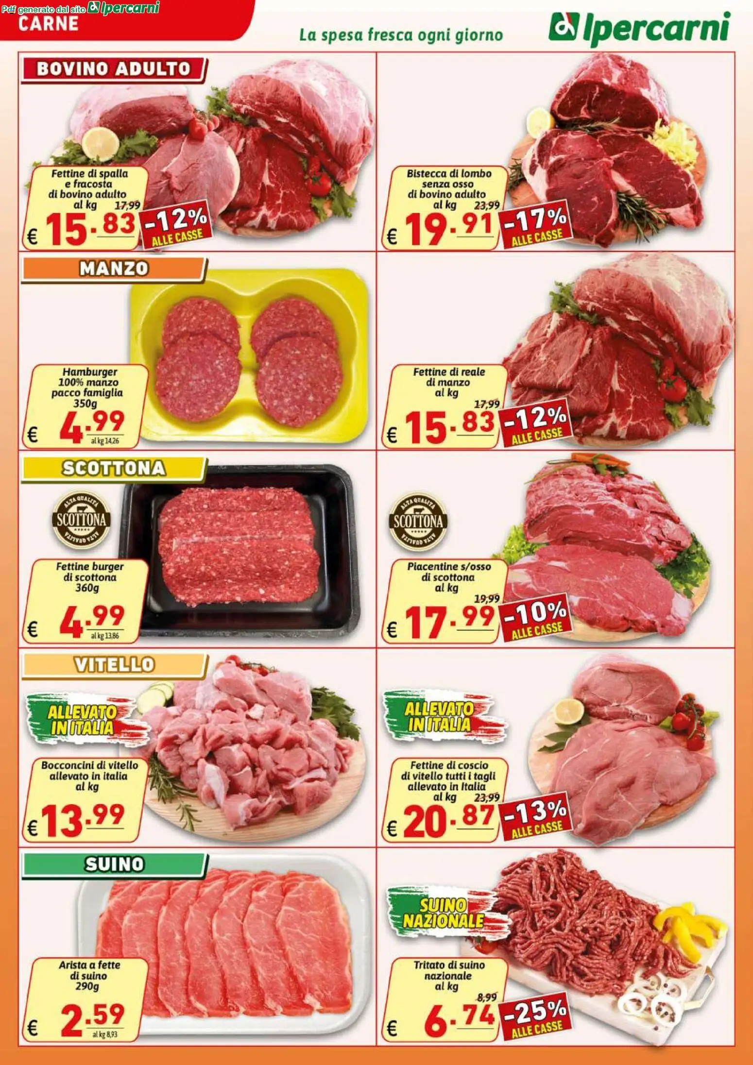 Volantino Ipercarni del 29.04.2026 | Pagina: 2 | Prodotti: Bovino, Suino, Vitello, Hamburger