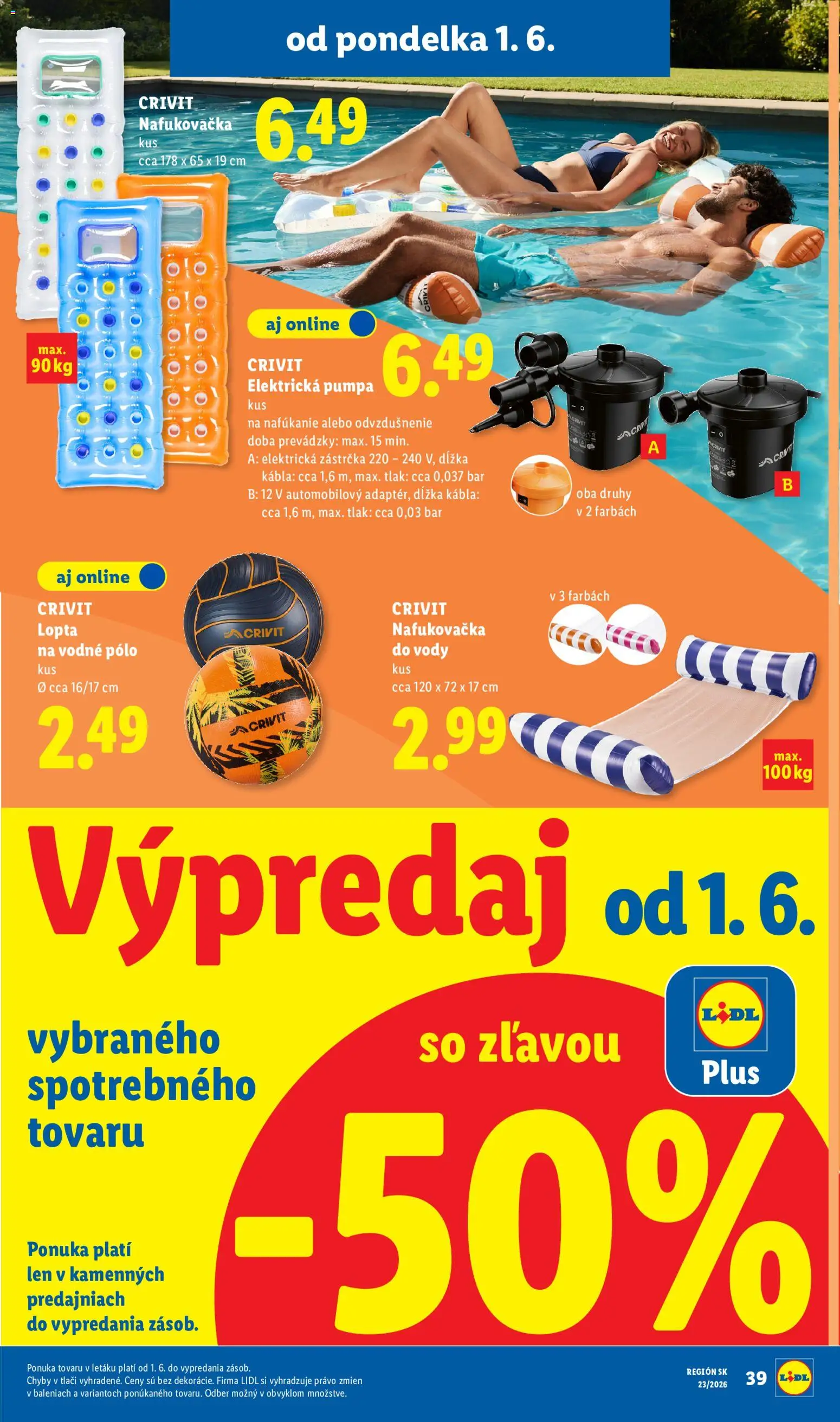Nové Lidl akcie – leták je platný od 01.06.2026 | Strana: 53 | Produkty: Pumpa, Lopta, Nafukovačka