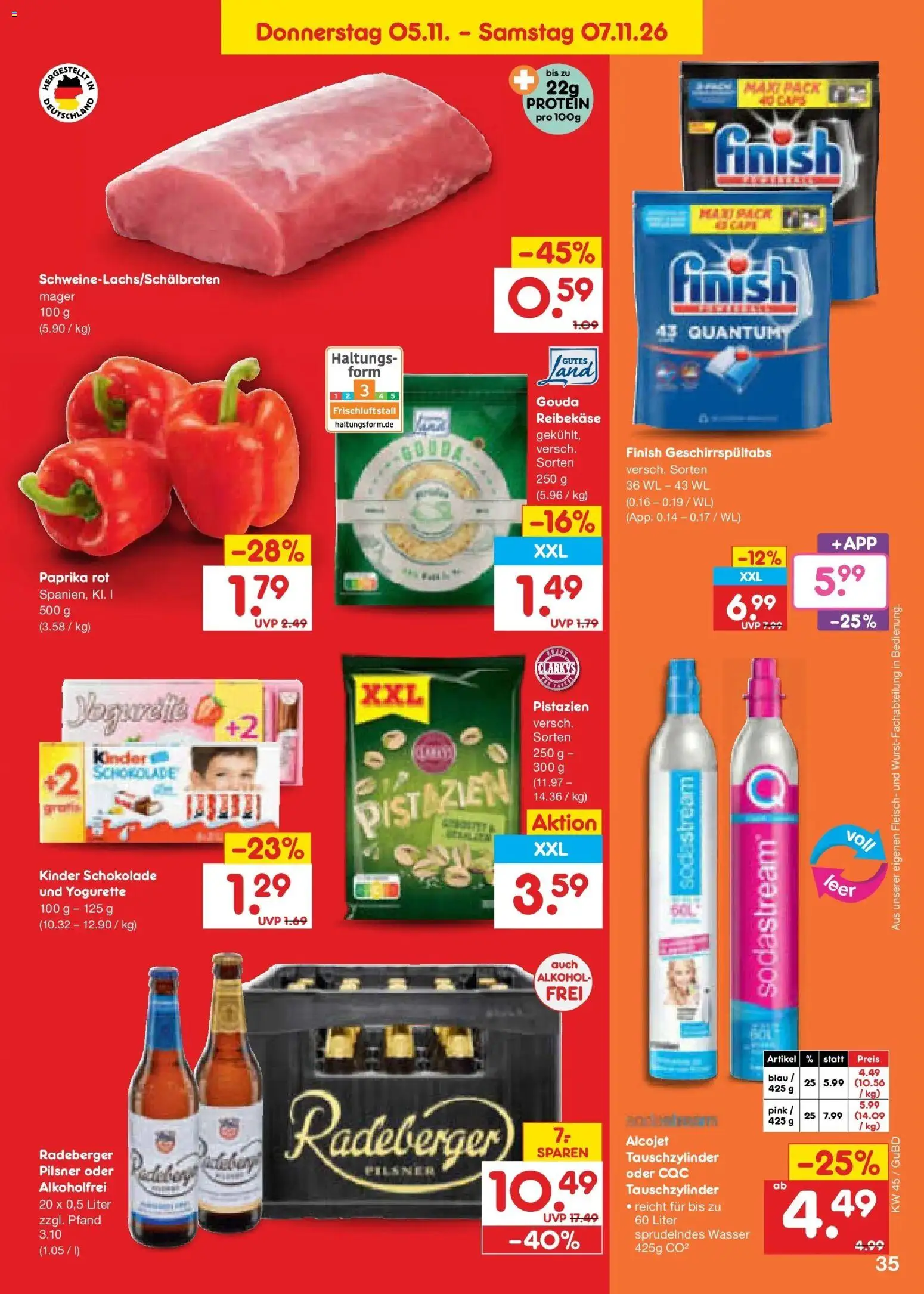 Netto Marken-Discount Prospekt Augustusburg – gültig ab 02.11.2026 | Seite: 51 | Produkte: Schokolade, Paprika rot, Wasser, Fleisch