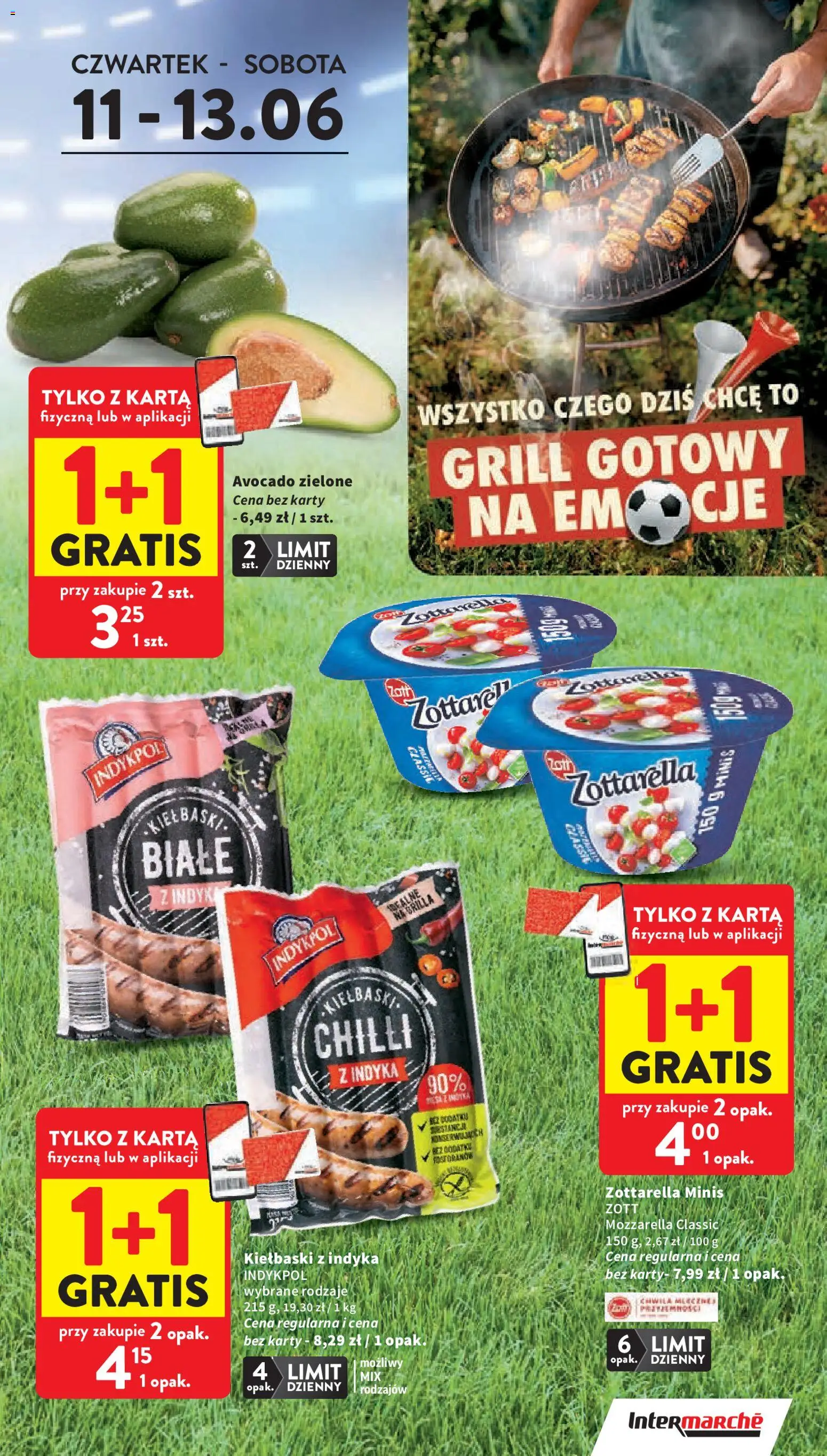 Intermarche gazetka od 11.06.2026 | Strona: 5 | Produkty: Karta, Grill, Kiełbaski, Mozzarella