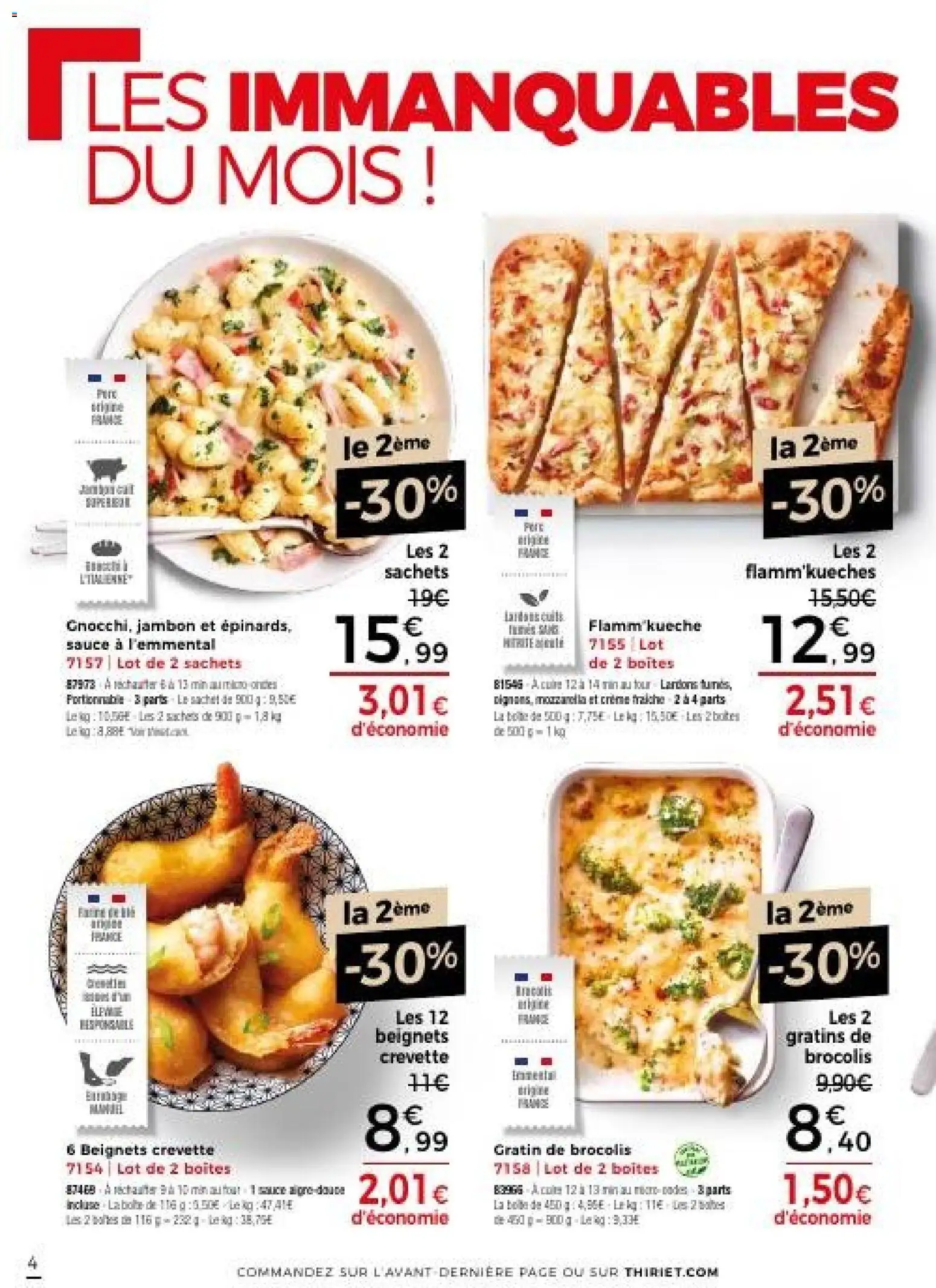 {H1} | Page: 4 | Produits: Crevette, Mozzarella, Jambon, Crème fraiche