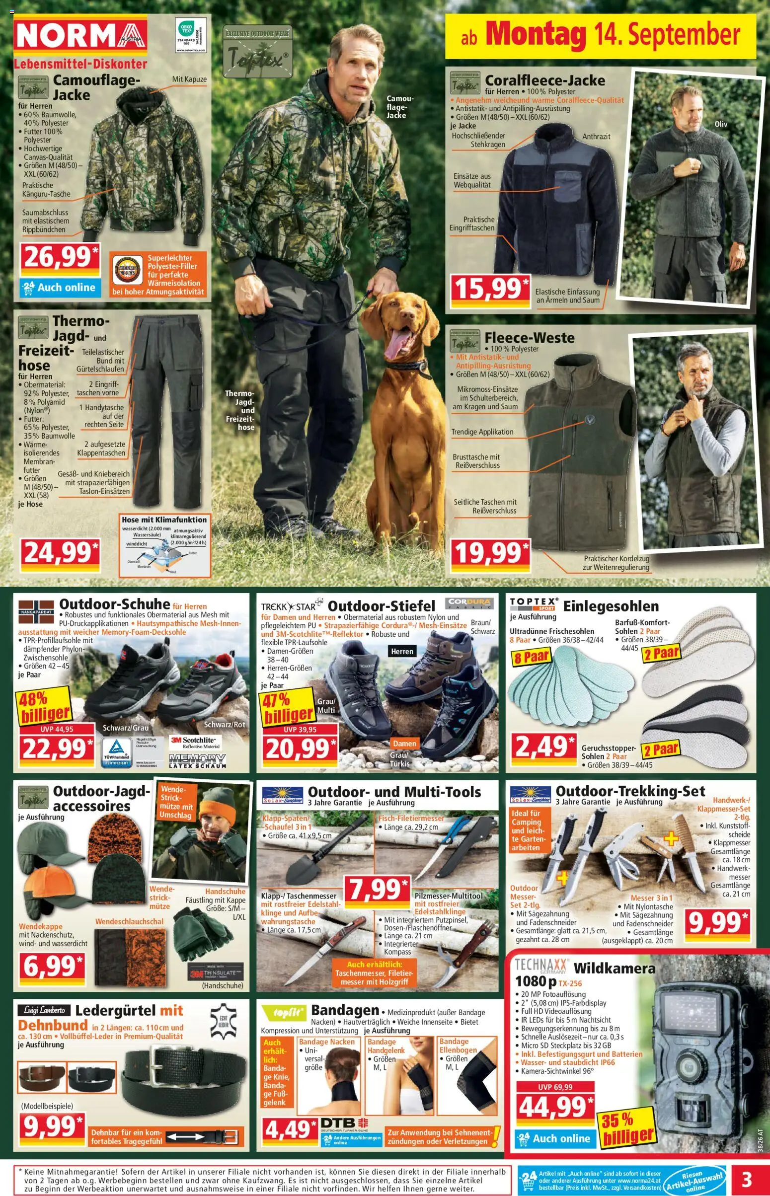 Norma Flugblatt gültig ab 14.09.2026 | Seite: 3 | Produkte: Jacke, Nacken, Kappe, Handschuhe