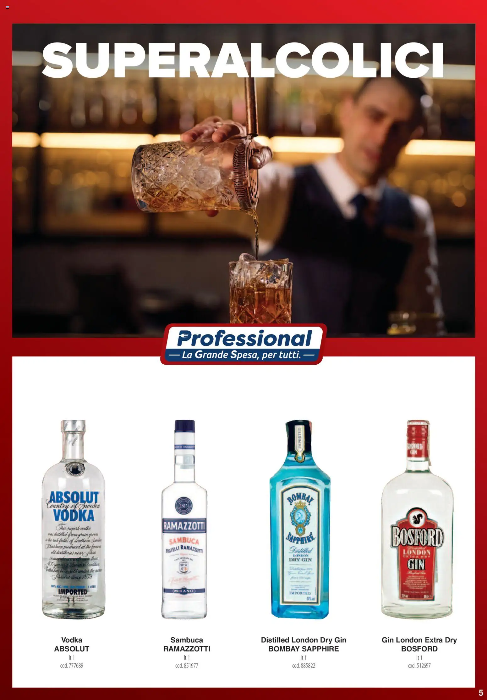 Volantino Carrefour del 01.06.2026 | Pagina: 5 | Prodotti: Gin, Vodka, The