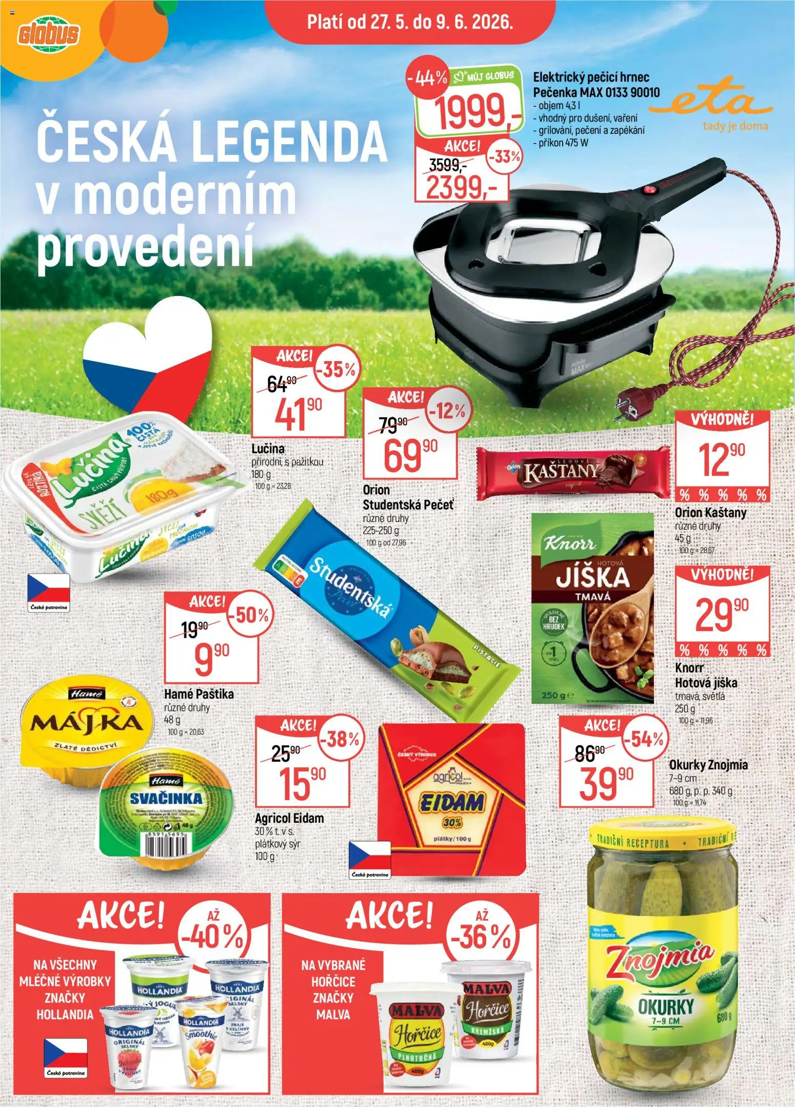 Globus leták - Praha Zličín od 27.05.2026 | Strana: 14 | Produkty: Plátkový sýr, Okurky, Eidam, Smoothie
