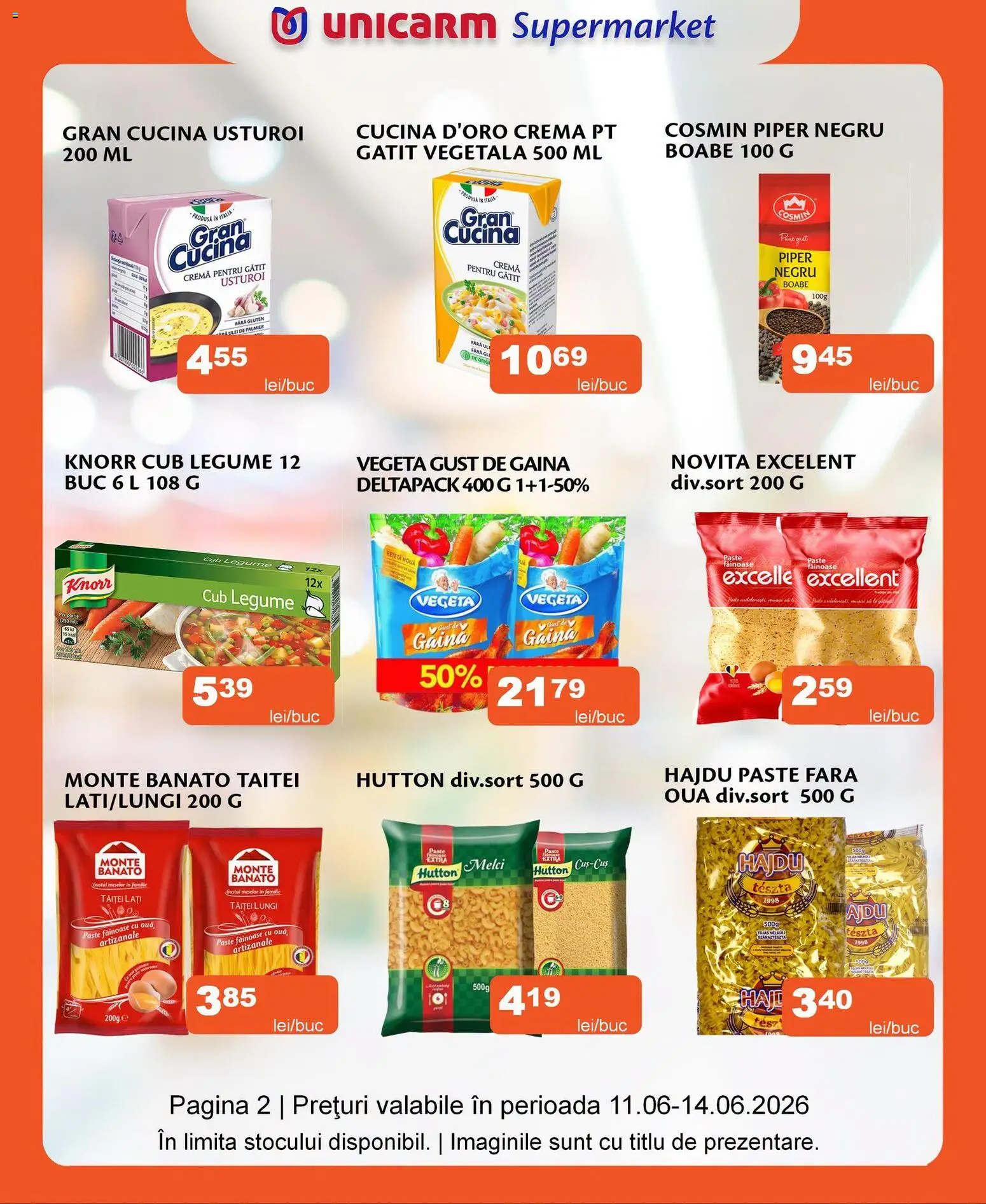 Noul catalog Unicarm – valabil de la 11.06.2026 | Pagină: 2 | Produse: Ulei, Legume, Piper, Usturoi