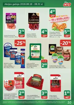 ČIA MARKET leidinys galioja nuo 2026.08.18 | Puslapis: 10 | Prekių: Sardelės, Dešrelės, Saliamis, Dešra