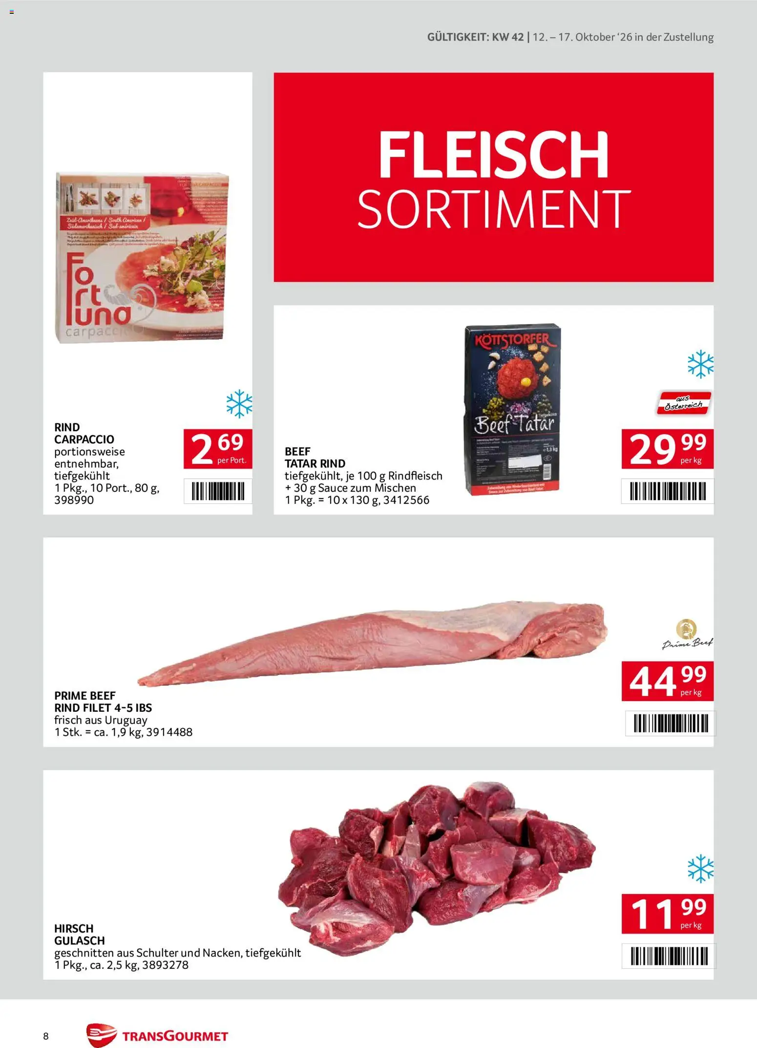 Transgourmet Flugblatt gültig ab 11.10.2026 | Seite: 8 | Produkte: Rindfleisch