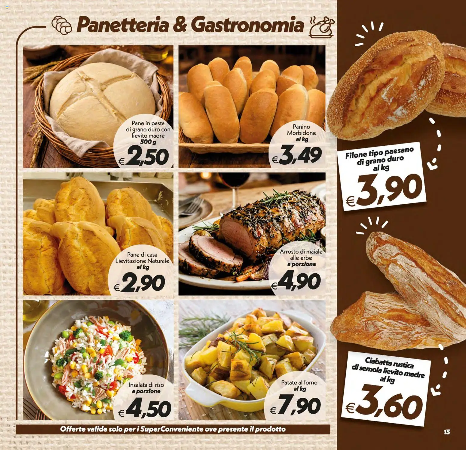 Volantino SuperConveniente del 10/07/2026 | Pagina: 15 | Prodotti: Maiale, Riso, Insalata, Insalata di riso