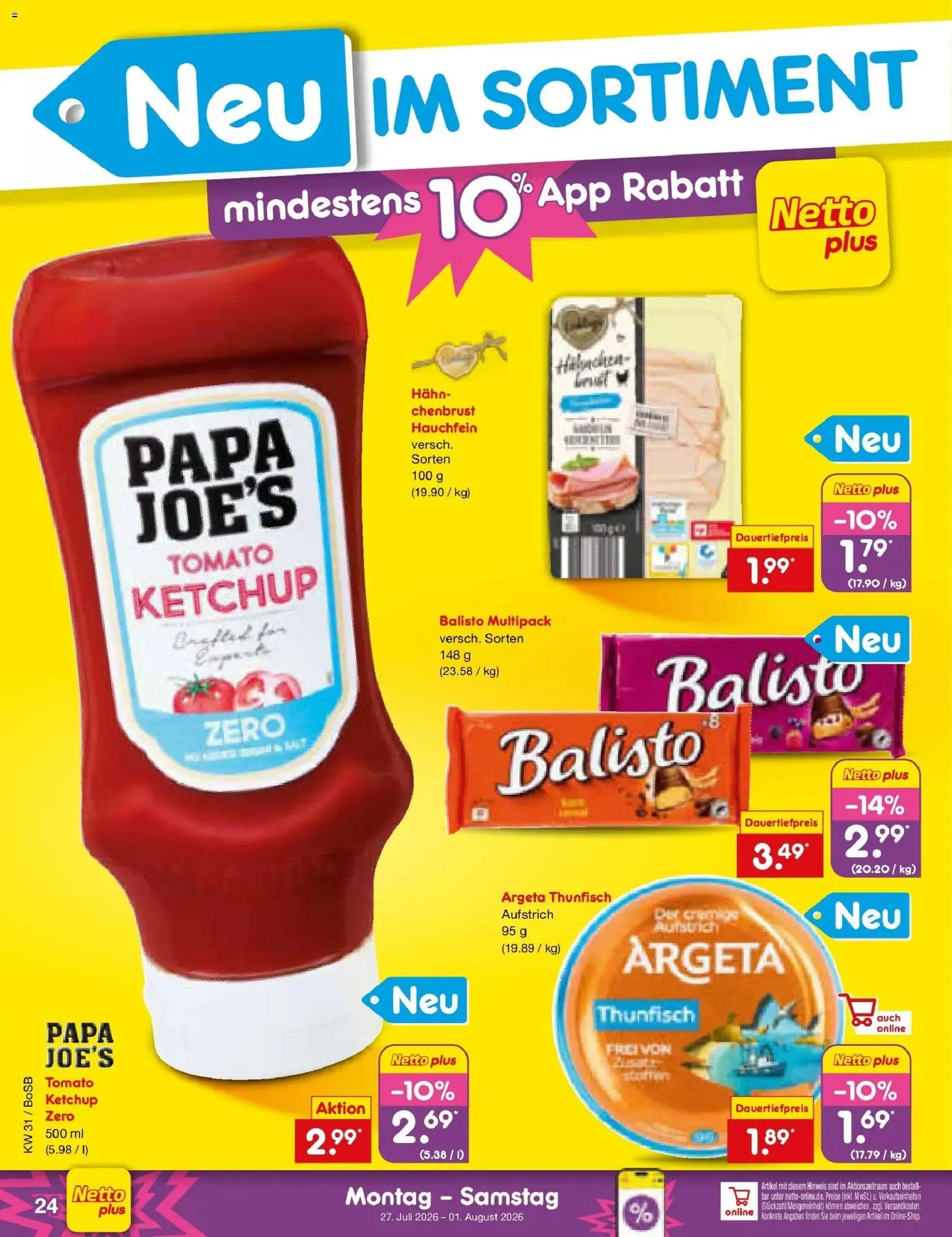 Netto Marken-Discount Prospekt Bochum – gültig ab 27.07.2026 | Seite: 38 | Produkte: Thunfisch, Ketchup