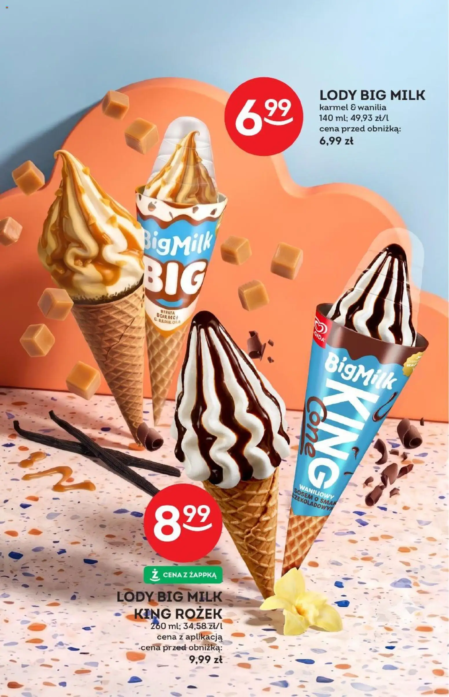 Żabka gazetka - Katalog lodowy od 01.07.2026 | Strona: 15 | Produkty: Big Milk, Lody