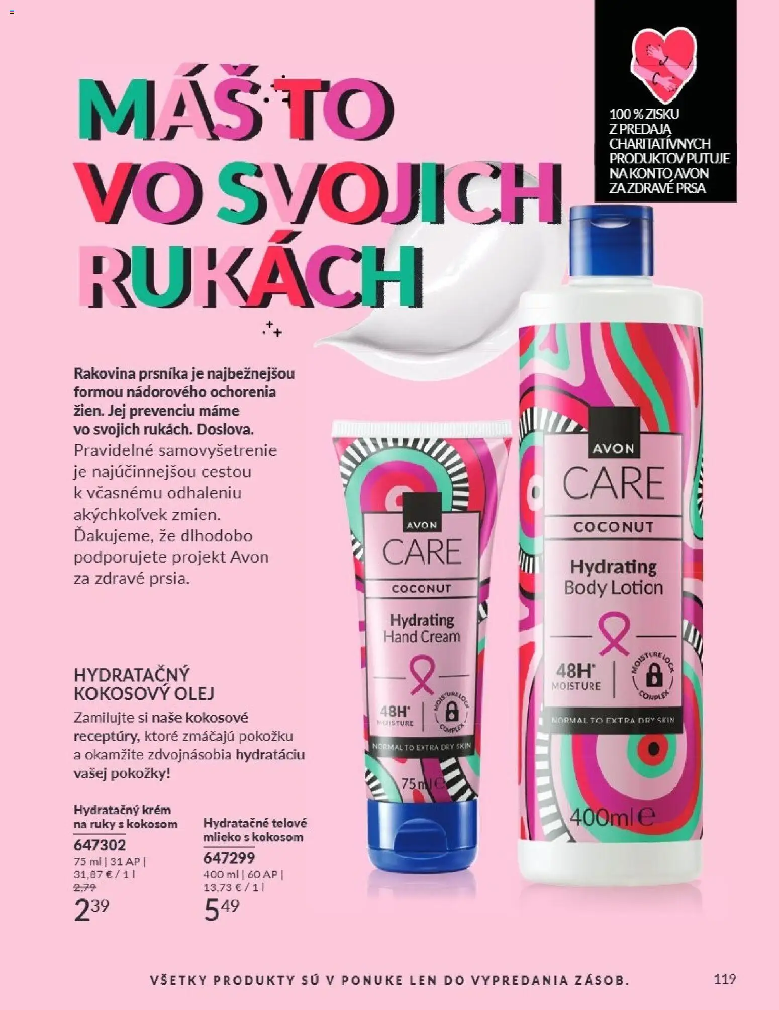 Nové Avon akcie – leták je platný od 01.08.2026 | Strana: 119 | Produkty: Mlieko, Olej, Krém na ruky, Krém