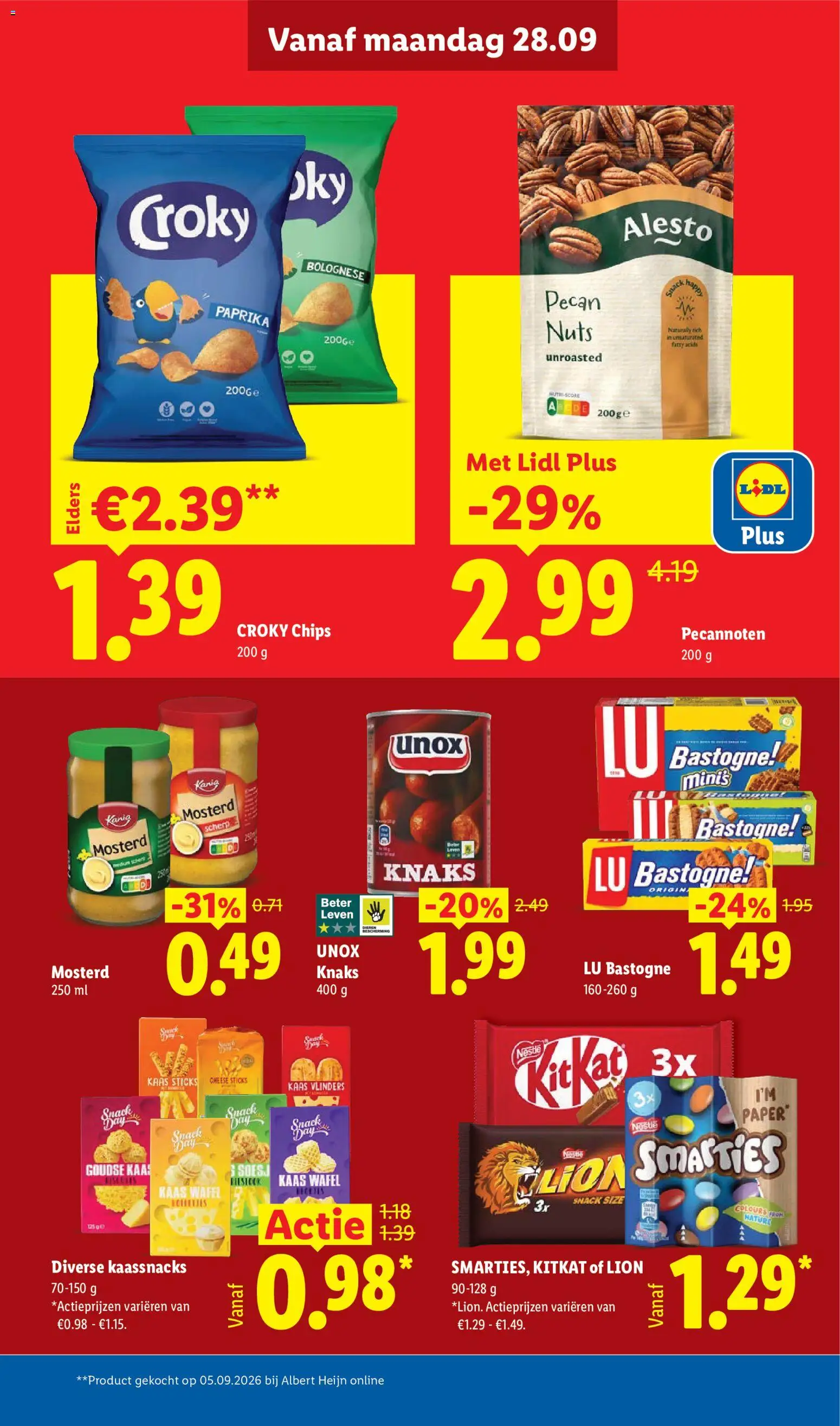 {H1} | Pagina: 11 | Producten: Snacks, Goudse kaas, Chips, Mosterd