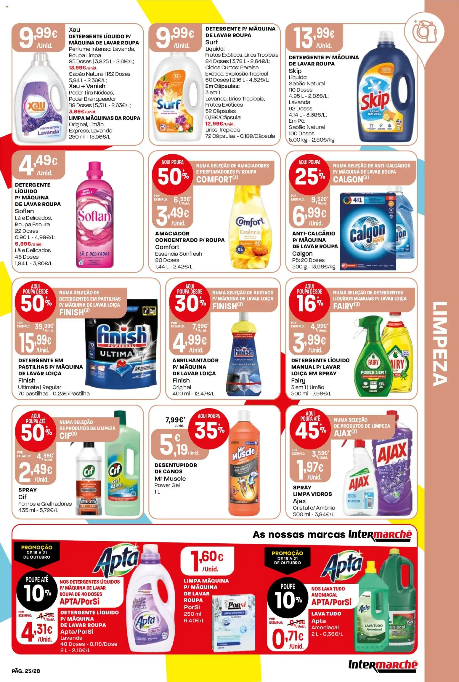 Intermarché folheto Contact │ válido de 15/10/2026 | Página: 25 | Produtos: Máquina de lavar, Produtos de limpeza, Perfume, Pó