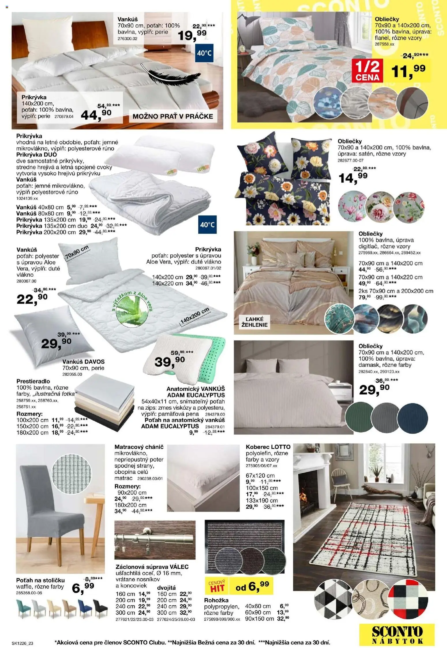 Nové Sconto nábytok akcie – leták je platný od 23.09.2026 | Strana: 23 | Produkty: Nábytok, Matrac, Rohožka, Obliečky