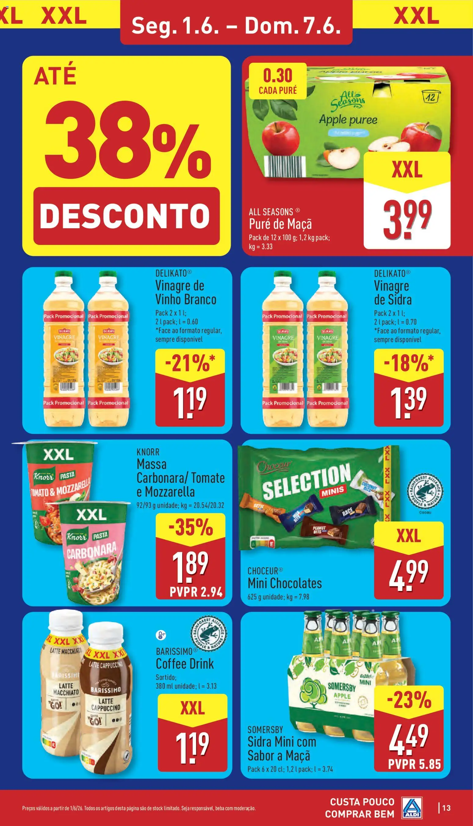 Aldi folheto │ válido de 01.06.2026 | Página: 13 | Produtos: Maça, Somersby, Tomate, Massa