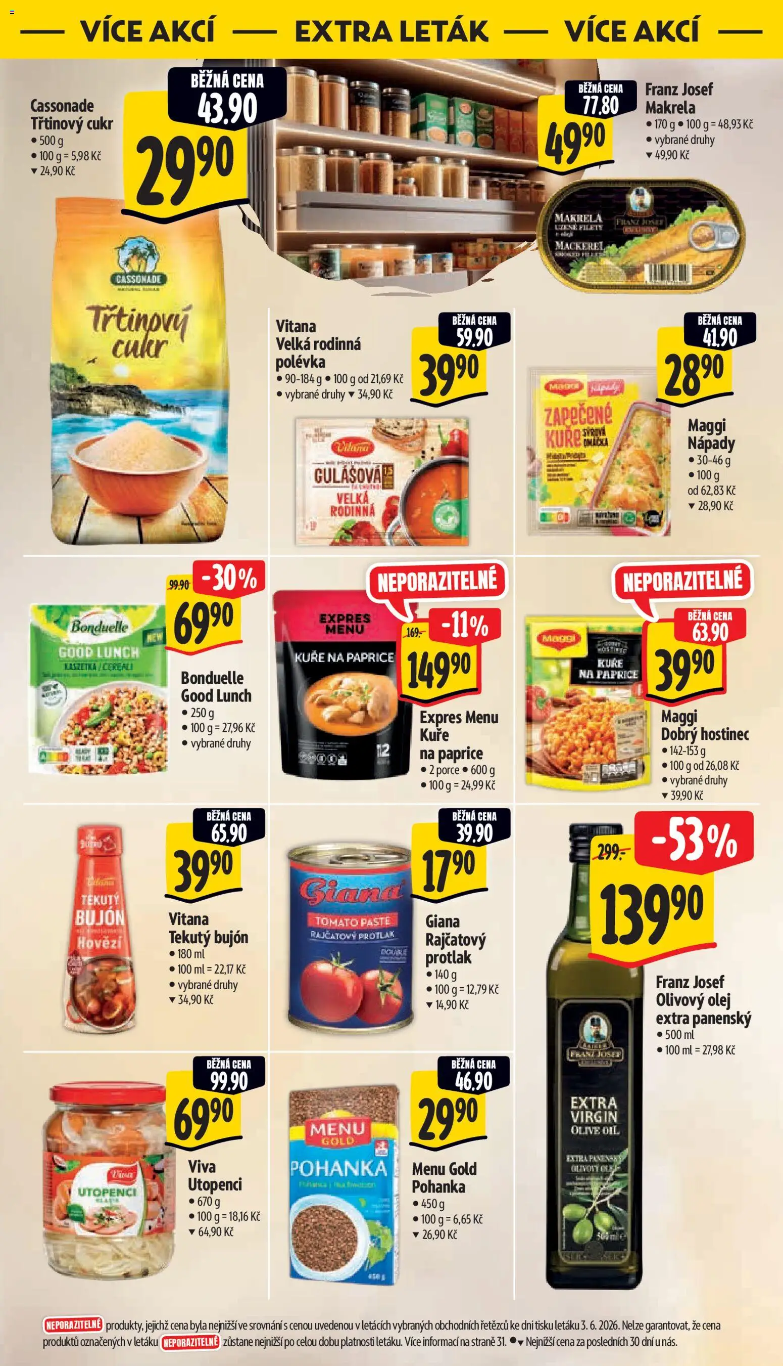 Albert leták - Hypermarket od 10.06.2026 | Strana: 47 | Produkty: Rajčatový protlak, Třtinový cukr, Makrela, Kuře