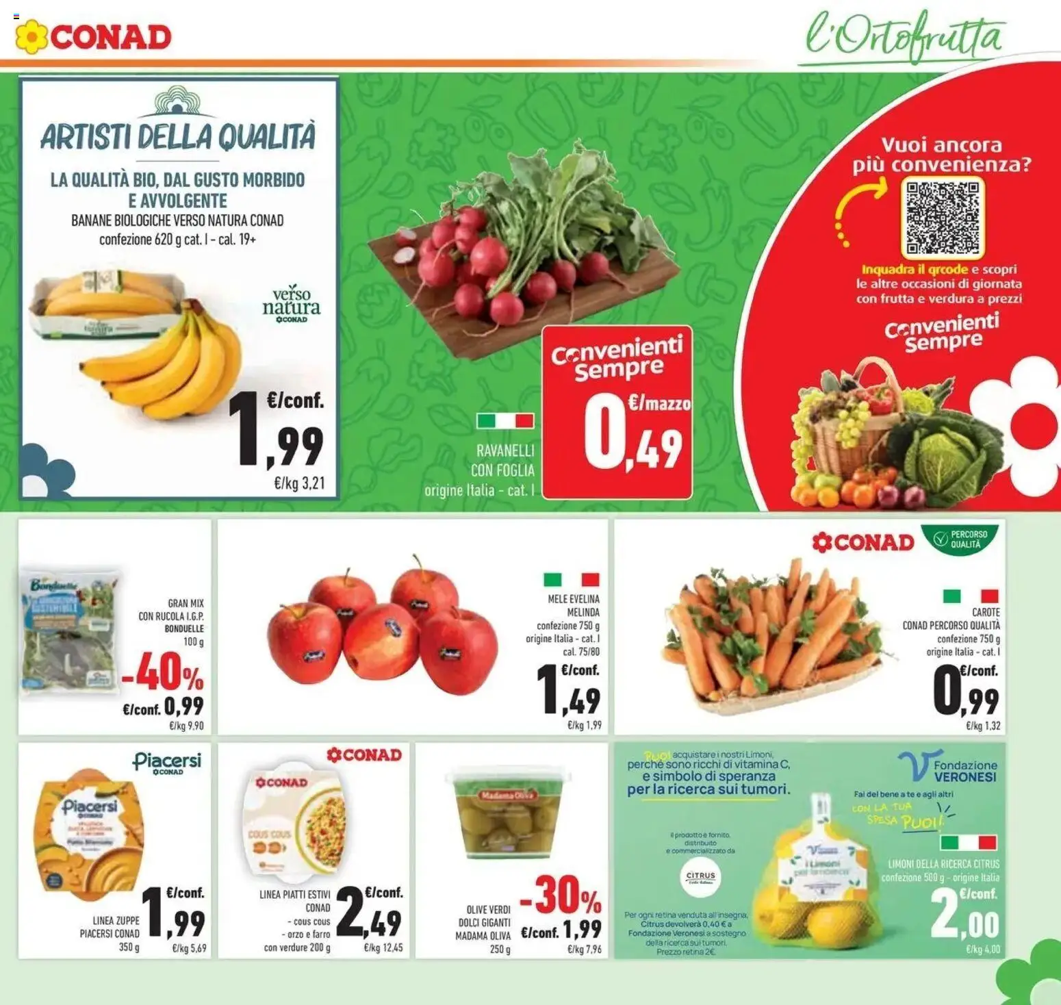 Volantino Conad del 08.04.2026 | Pagina: 11 | Prodotti: Banane, Tè, Verdure, Ravanelli