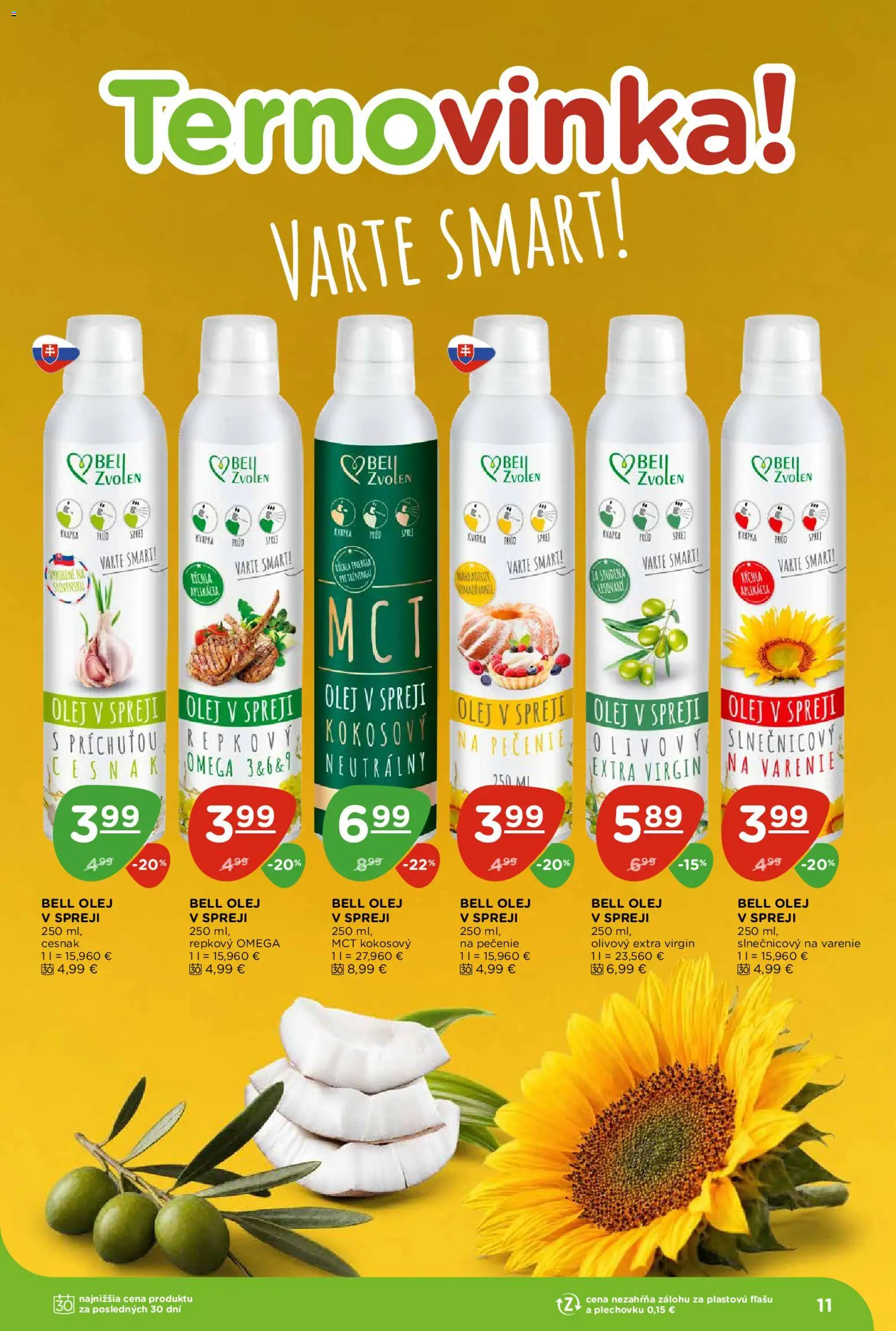 Nové Terno akcie – leták je platný od 21.05.2026 | Strana: 11 | Produkty: Olej, Cesnak