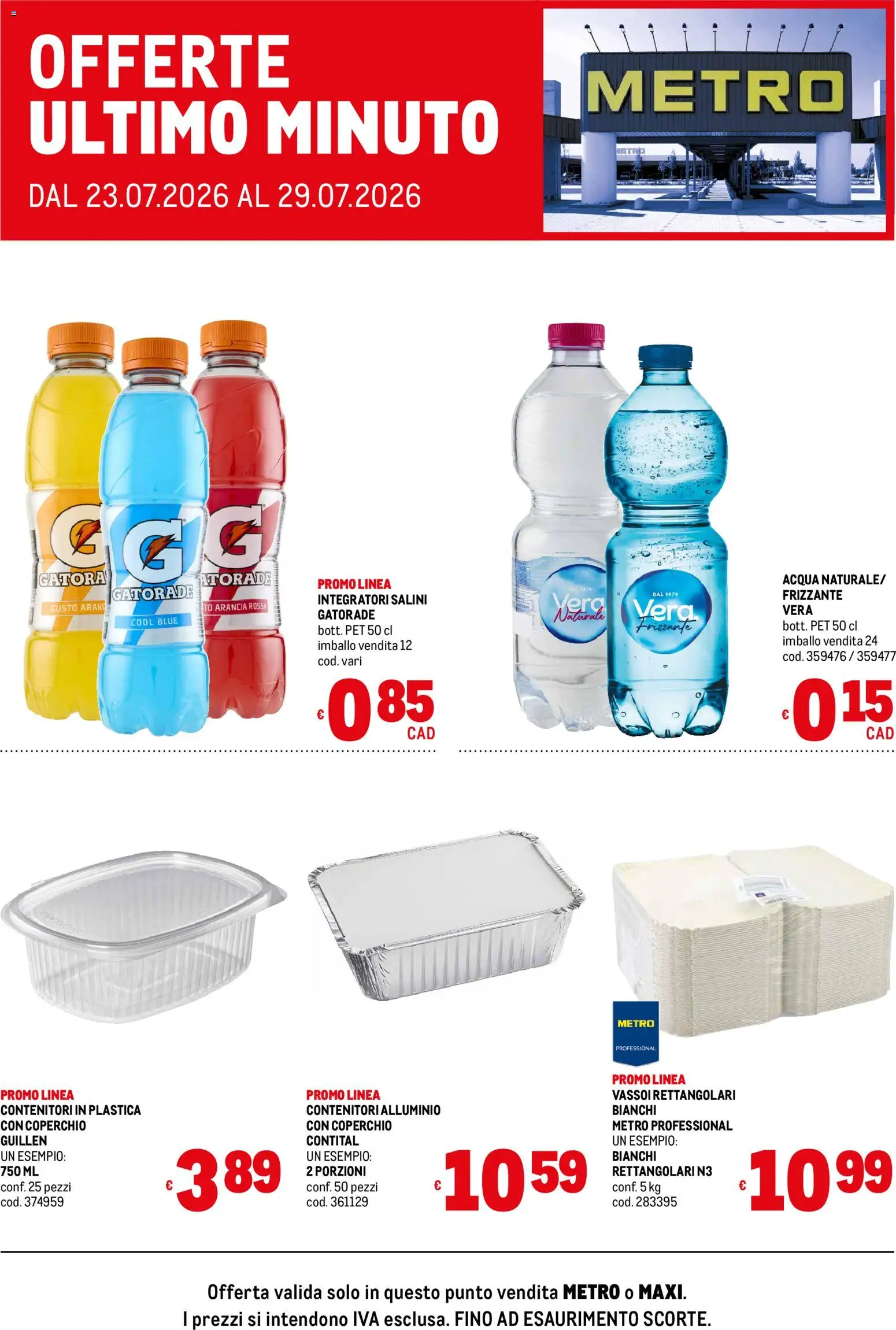 Volantino Metro del 23/07/2026 | Pagina: 1 | Prodotti: Acqua, Arancia, Alluminio