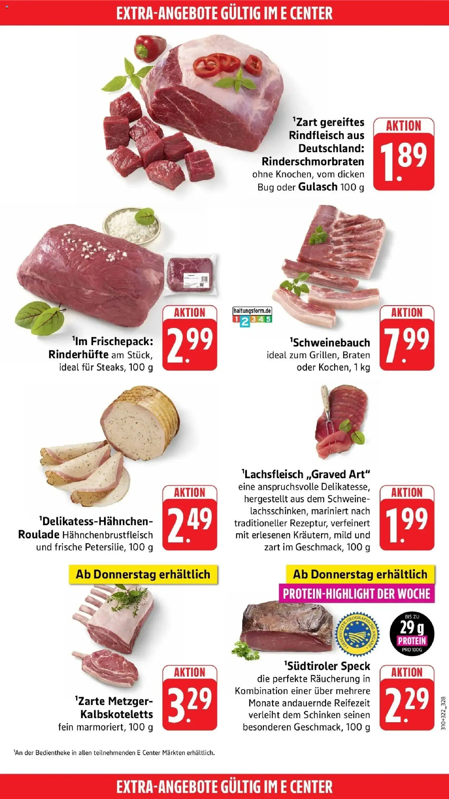 E center Prospekt Reutlingen (ab 05.10.2026) zum Blättern | Seite: 50 | Produkte: Gulasch, Schinken, Rindfleisch