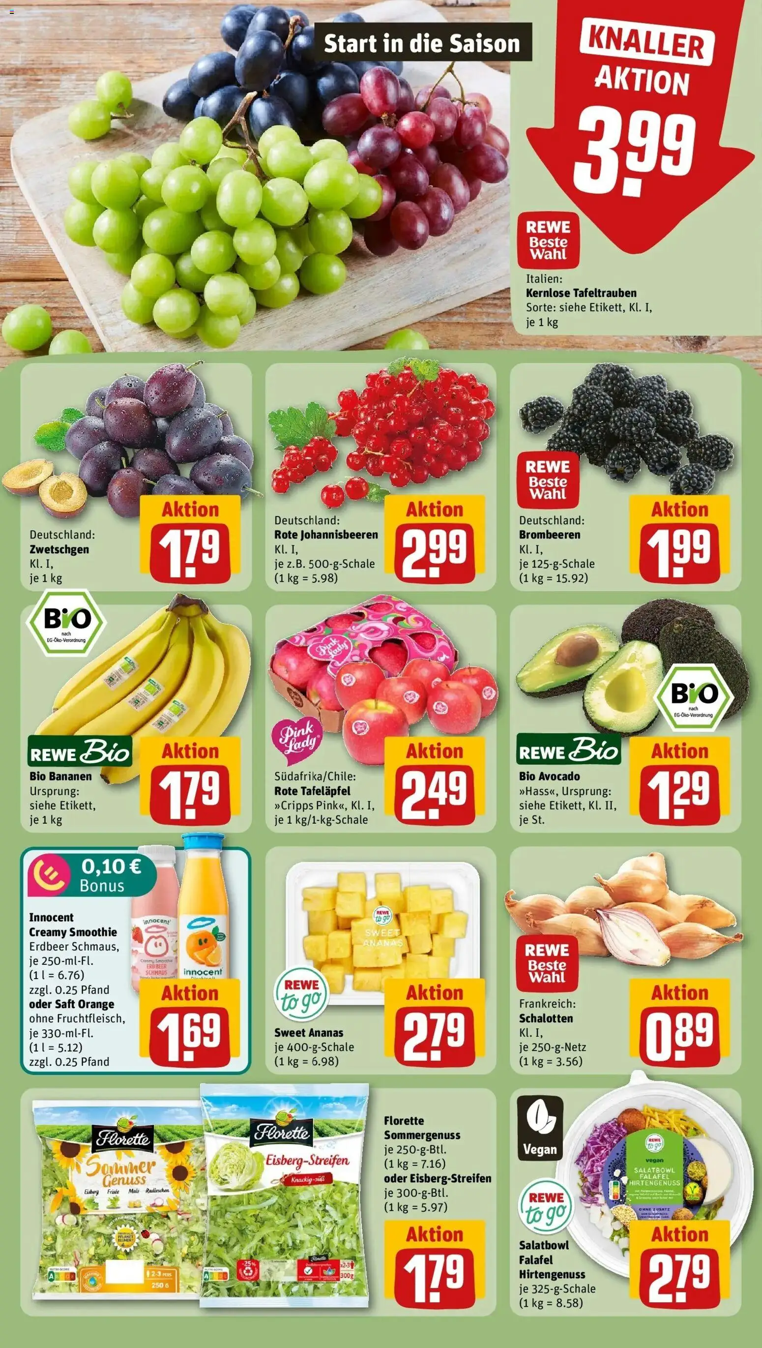 REWE Prospekt ab 03.08.2026 zum Blättern » Angebote | Seite: 6 | Produkte: Mais, Ananas, Zwetschgen, Saft