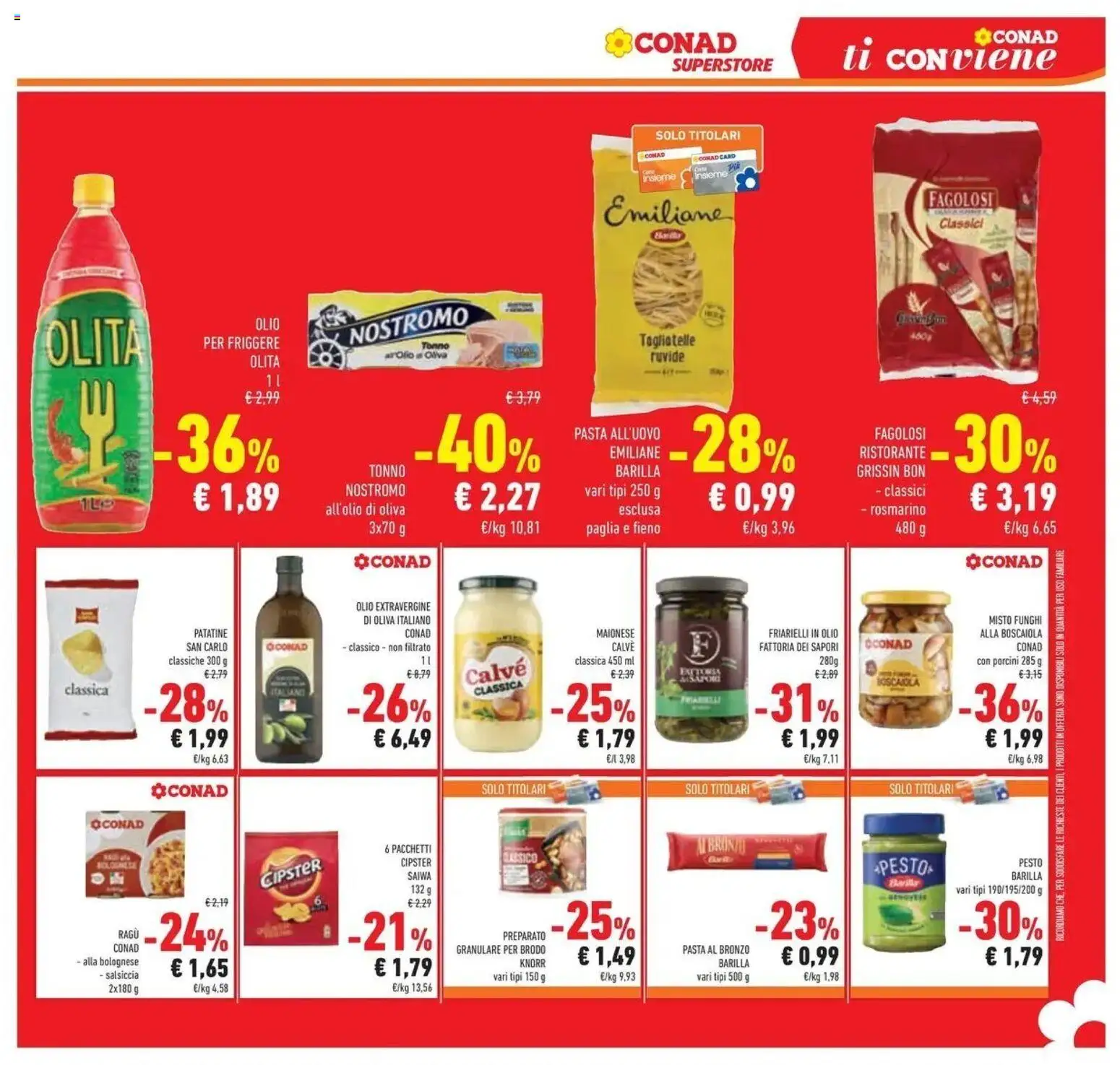 Volantino Conad del 07/10/2026 | Pagina: 31 | Prodotti: Tagliatelle, Olive, Barilla, Friarielli