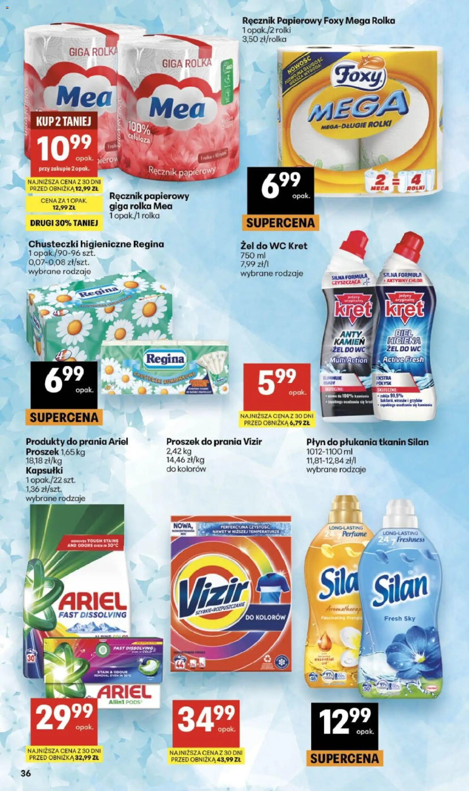 Delikatesy Centrum gazetka - Sklepy Własne od 25.06.2026 | Strona: 36 | Produkty: Rolki, Płyn do płukania tkanin, Proszek do prania, Ręcznik papierowy