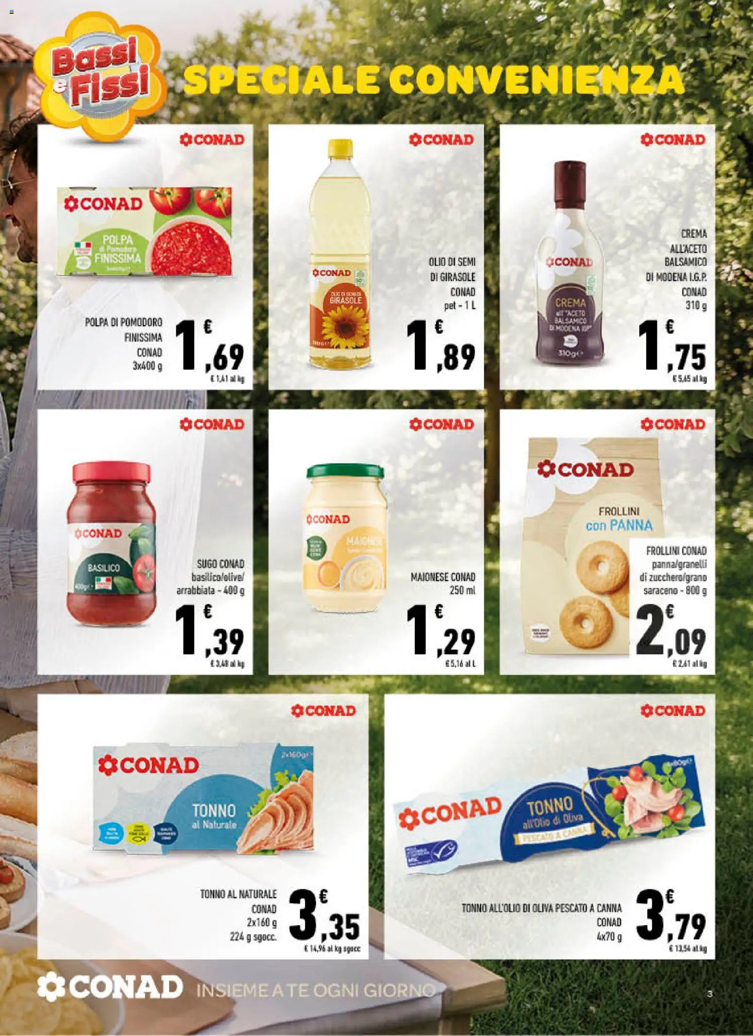 Volantino Conad del 10.06.2026 | Pagina: 3 | Prodotti: Maionese, Olio, Tonno, Frollini