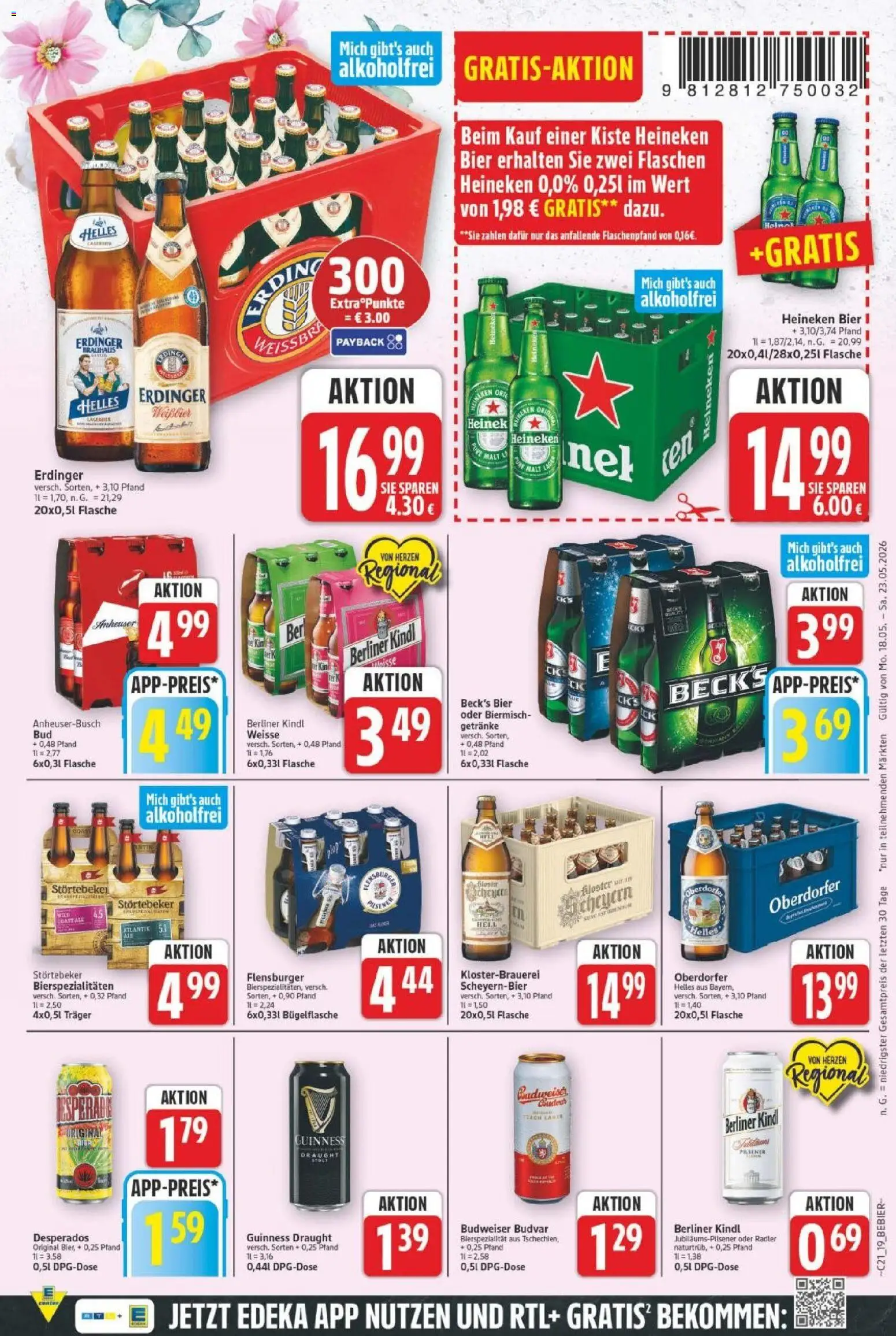 E center Prospekt 	 – gültig ab 18.05.2026 | Seite: 21 | Produkte: Flensburger, Radler, Desperados, Budweiser