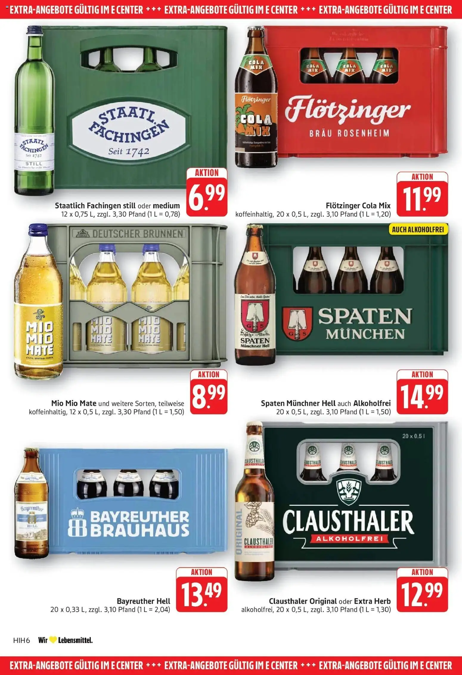 E center Prospekt Eislingen (ab 26.10.2026) zum Blättern | Seite: 26 | Produkte: Bayreuther hell, Cola, Mio mio mate