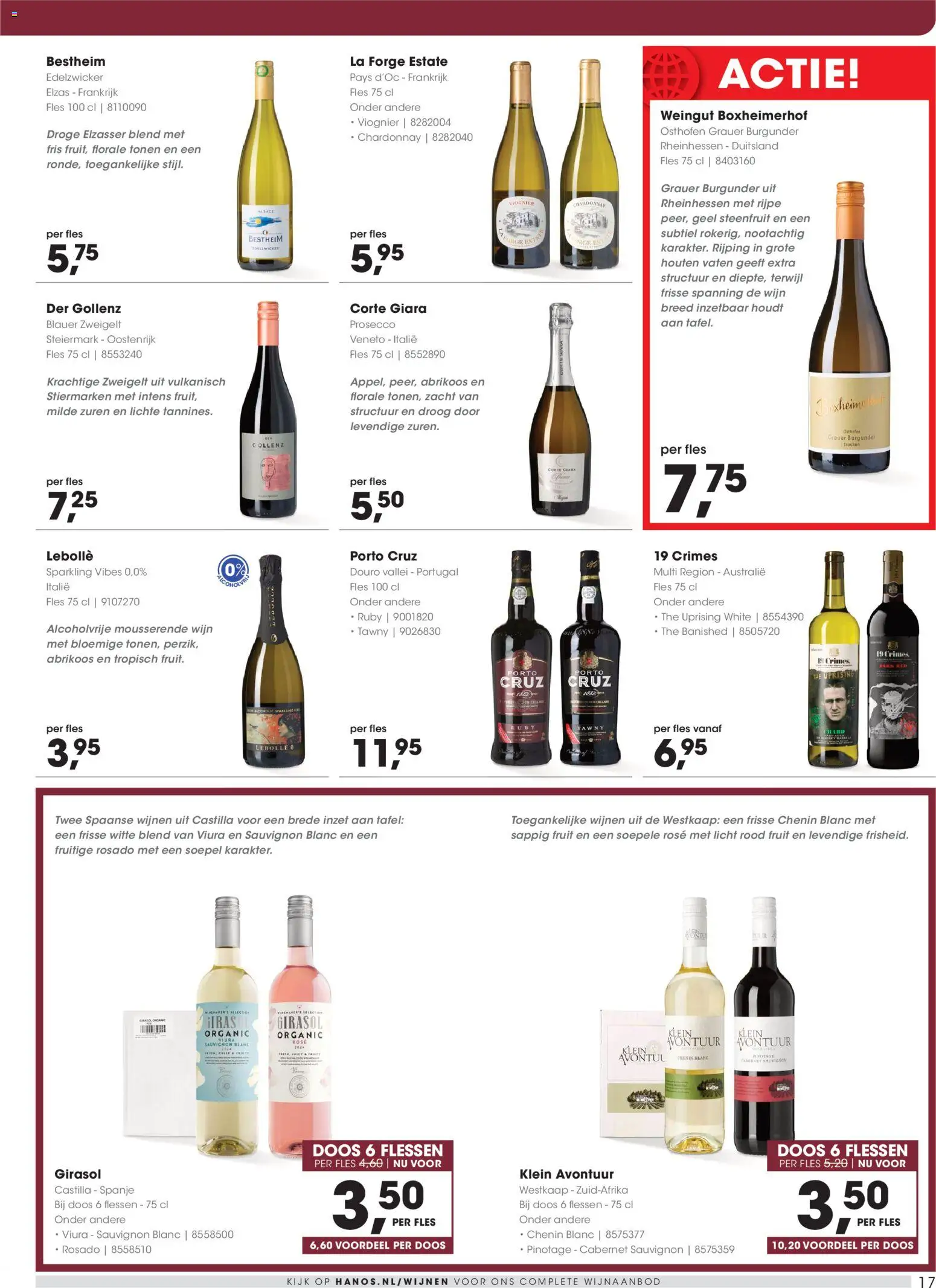 {H1} | Pagina: 17 | Producten: Wijn, Alcoholvrije mousserende wijn, Abrikoos, Prosecco