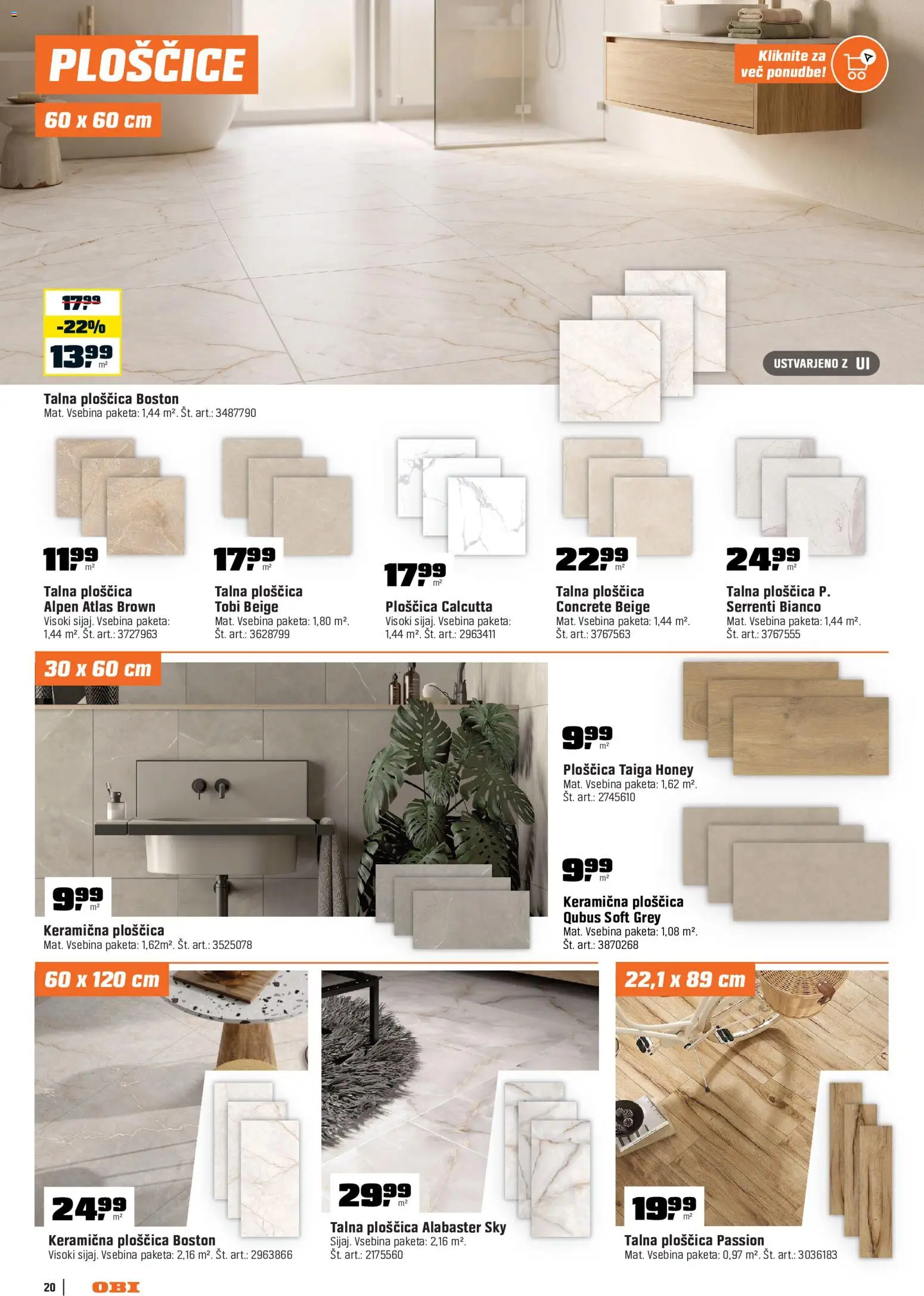 Novi OBI katalog ponudbe – veljaven od 02.10.2026 | Stran: 20 | Izdelki: Ploščice