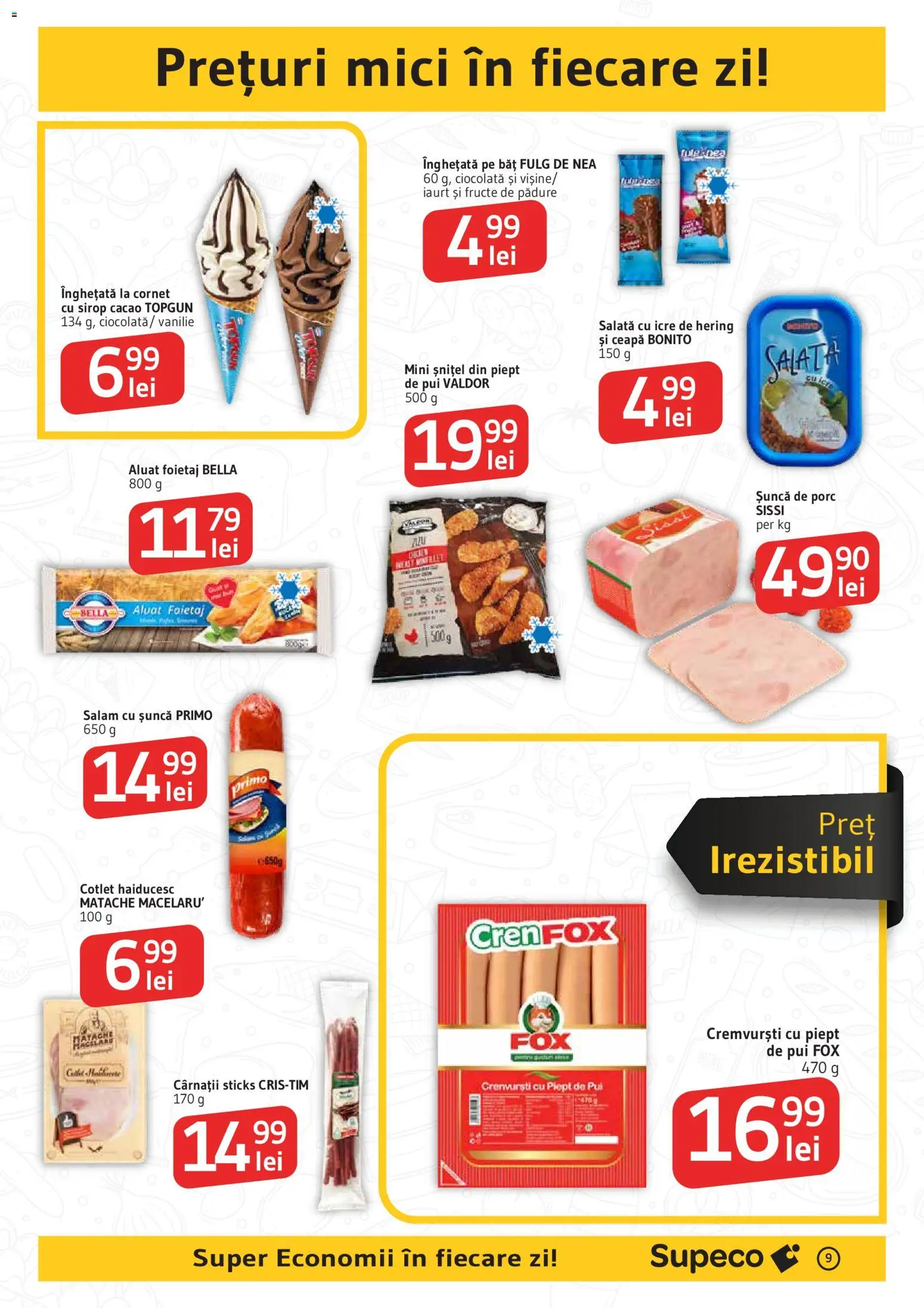 Noul catalog Supeco – valabil de la 25.06.2026 | Pagină: 9 | Produse: Șuncă, Cacao, Salată cu icre, Salată