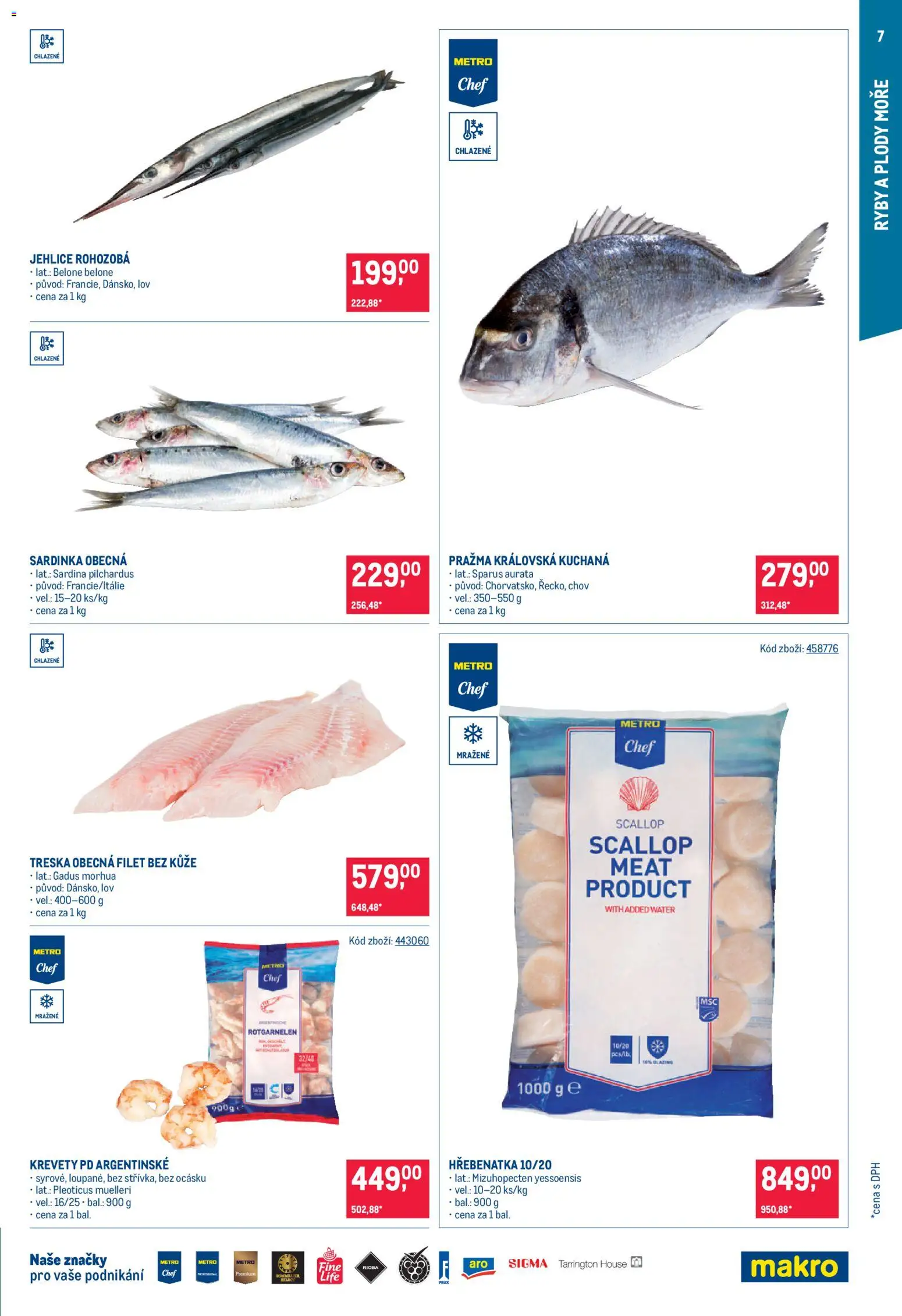 Makro leták - Gastronomie od 15.07.2026 | Strana: 7 | Produkty: Treska, Pražma, Filet, Krevety