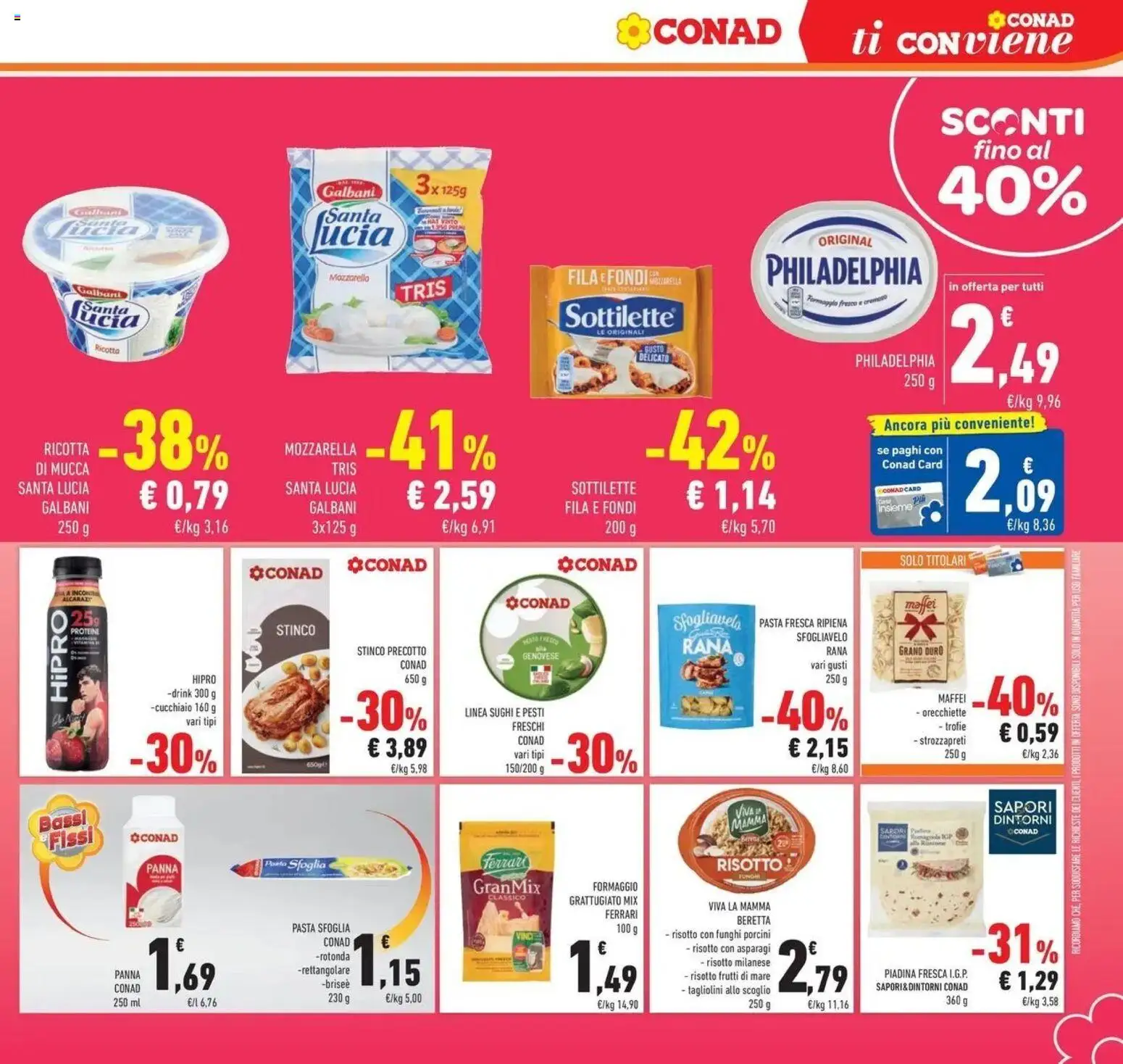 Volantino Conad del 21/10/2026 | Pagina: 13 | Prodotti: Panna, Piadina, Ricotta, Orecchiette