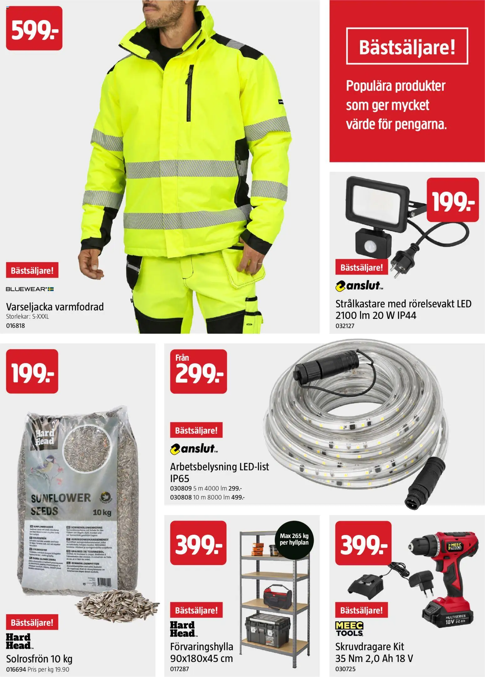 Jula reklamblad aktuell från 01/09/2026 | Sida: 9 | Produkter: Solrosfrön, Skruvdragare