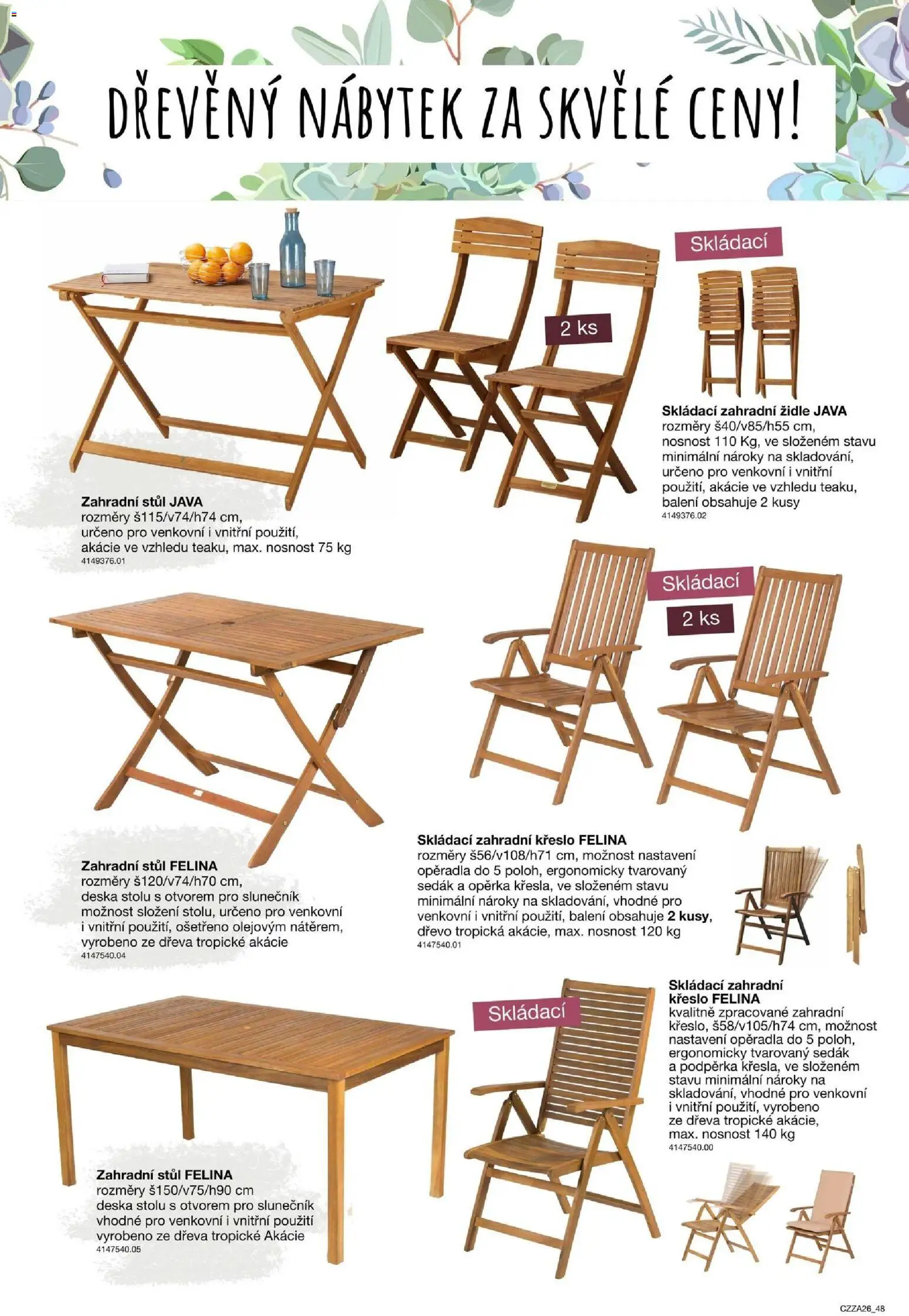 Sconto nábytek katalog - Zahradní speciál od 01.01.2026 | Strana: 48 | Produkty: Nábytek, Křeslo, Stůl, Slunečník