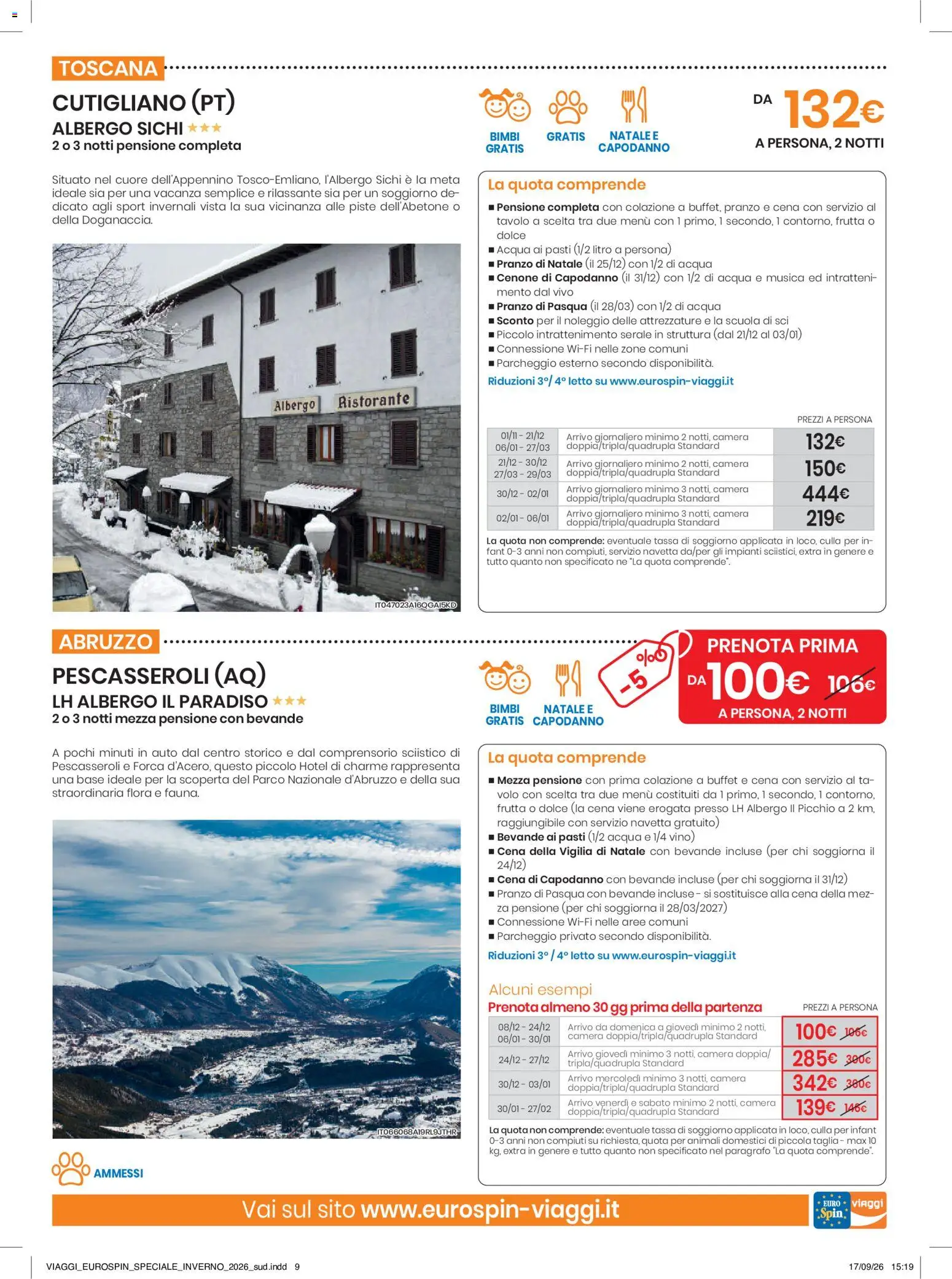 Volantino Eurospin del 17/09/2026 | Pagina: 9 | Prodotti: Acqua, Bevande, Vino, Letto