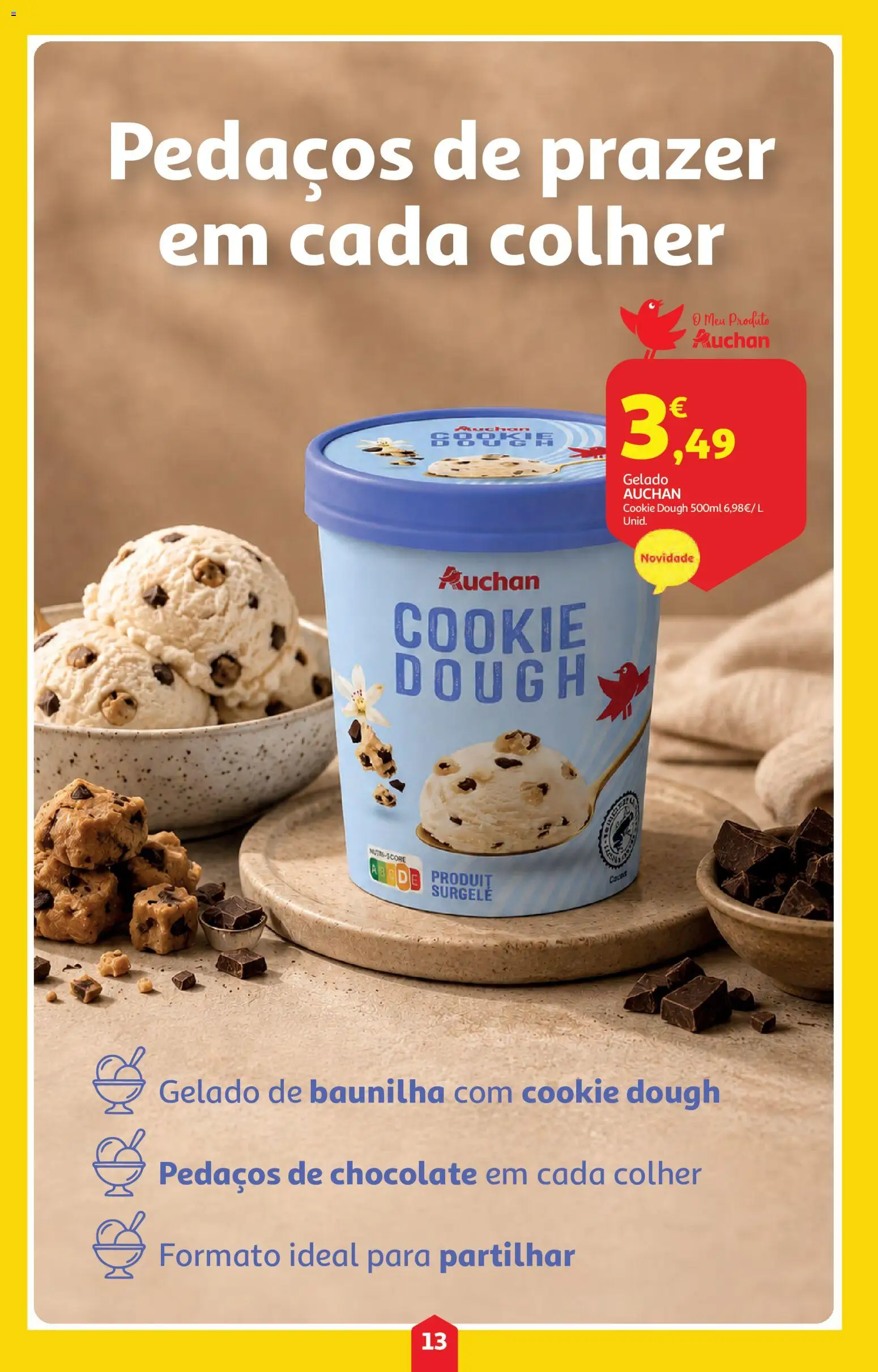 Auchan folheto │ válido de 09/07/2026 | Página: 13 | Produtos: Gelado, Chocolate