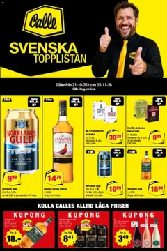 Calle - Tilbudsavis - Svenska Topplistan gyldig fra 21/10/2026