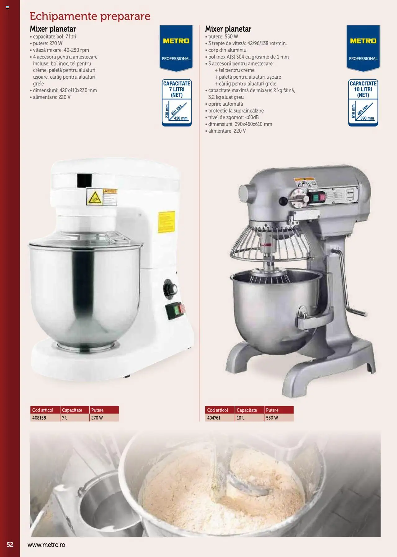 Noul catalog Metro – valabil de la 17.09.2025 | Pagină: 52 | Produse: Mixer, Bol, Aluat
