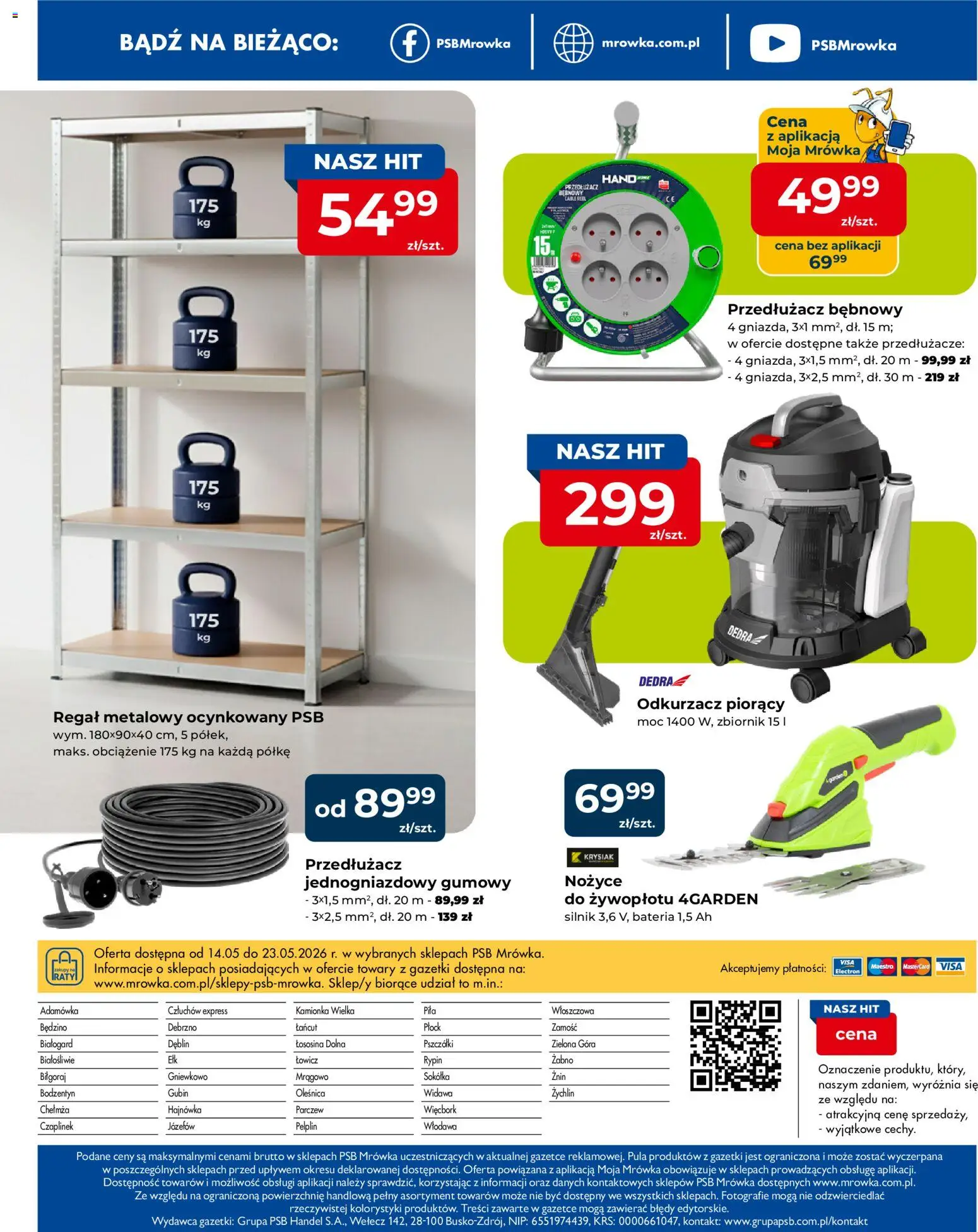Mrówka gazetka - Rypin od 14.05.2026 | Strona: 4 | Produkty: Regał metalowy, Przedłużacz, Bateria, Regał
