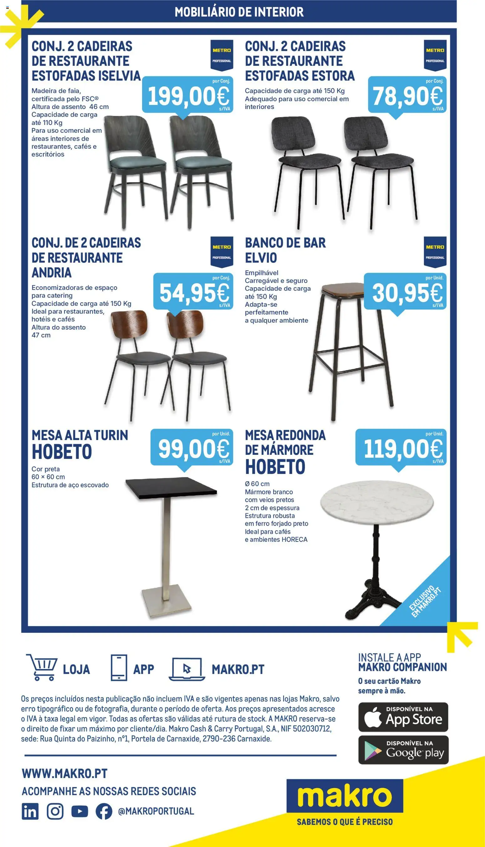 Makro folheto │ válido de 13/10/2026 | Página: 18 | Produtos: Cadeiras, Ferro, Banco, Mesa