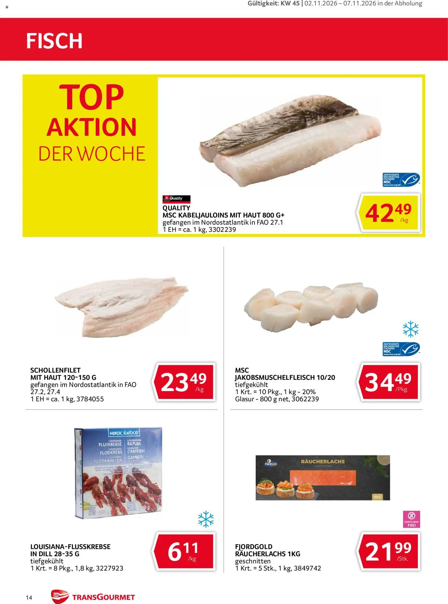 Transgourmet Abhol Aktion gültig ab 02.11.2026 | Seite: 14 | Produkte: Dill, Fisch