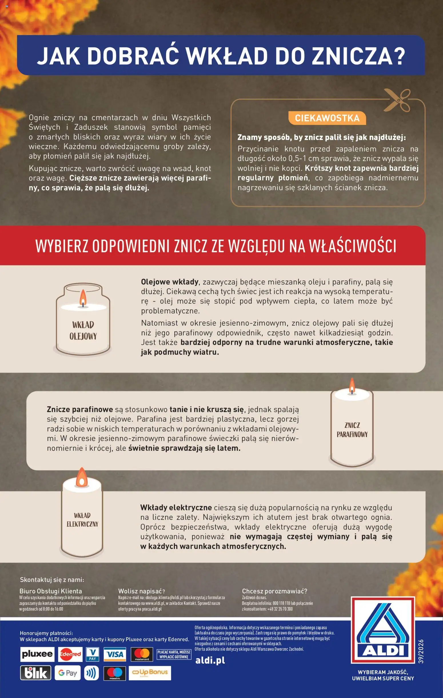 Aldi gazetka - Znicze i stroiki od 12.10.2026 | Strona: 12 | Produkty: Znicze, Olej