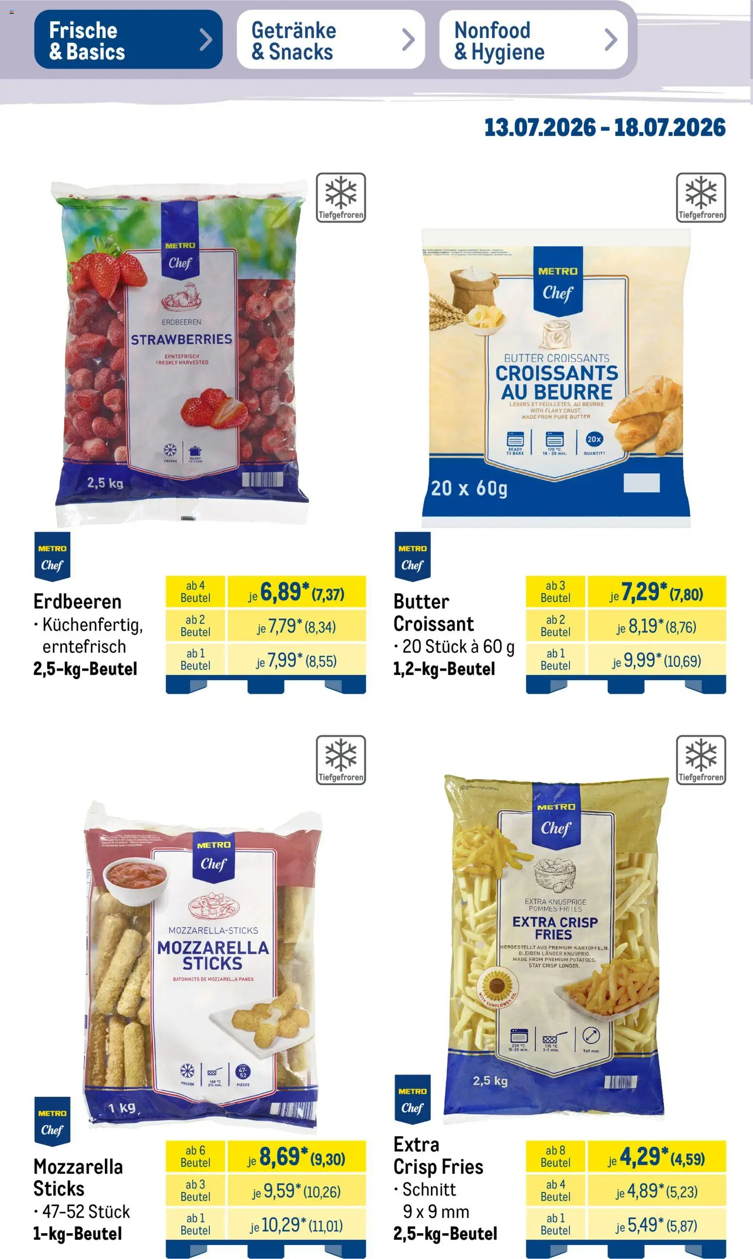 Metro NonFood-Angebote – gültig ab 13.07.2026 | Seite: 47 | Produkte: Butter, Pommes, Pommes frites, Croissant